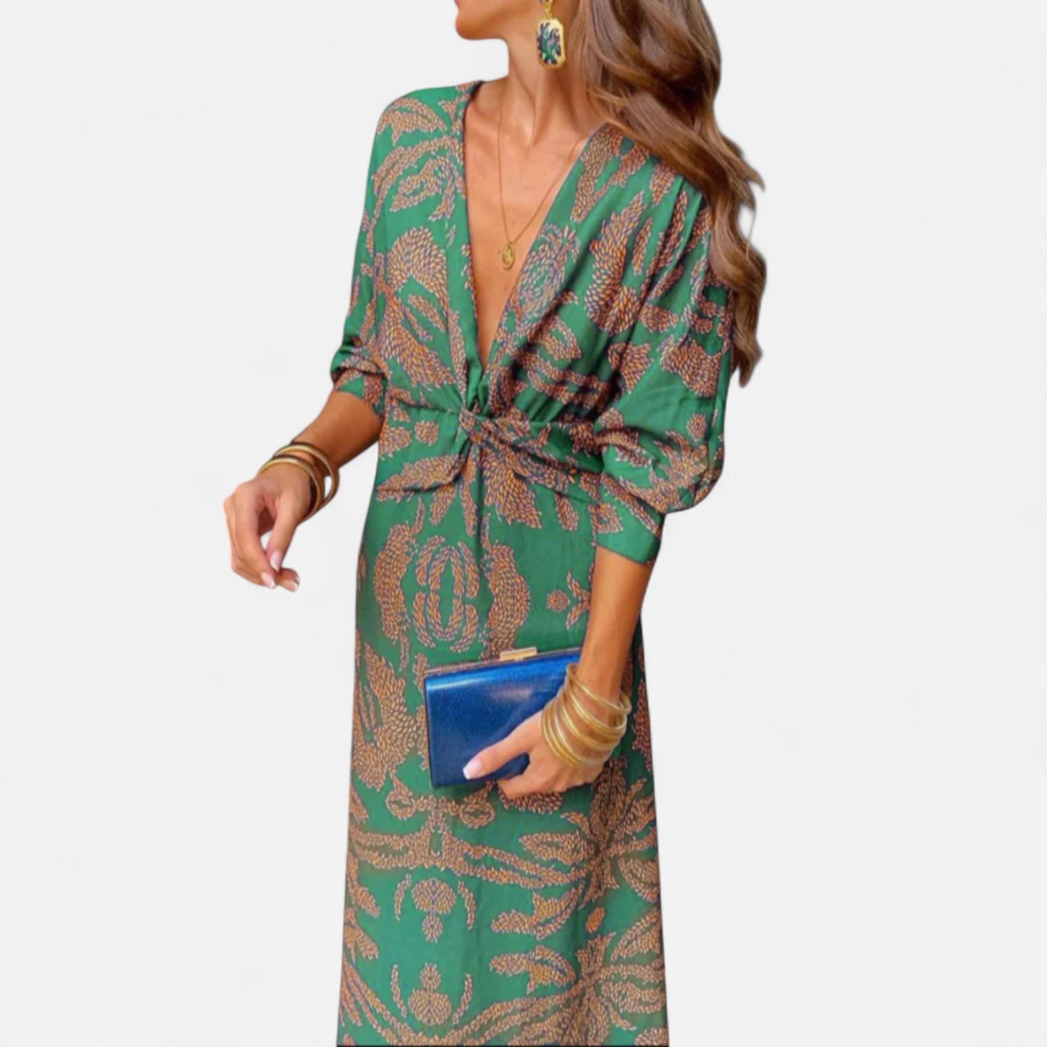Eliaro Moda | Vestido Midi Elegante de Manga Larga para Mujer – Sofisticación Atemporal, Estilo Refinado