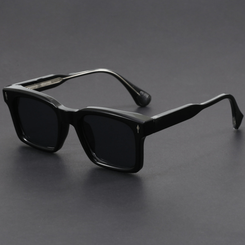 Occhiali da Sole Quadrati da Uomo con Montatura in Acetato e Lenti con Protezione UV400