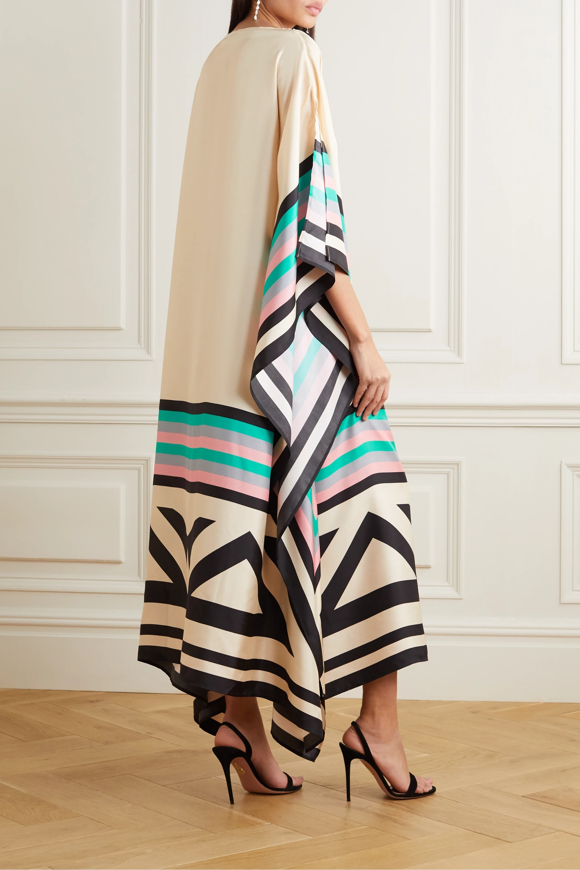 Robe kimono longue pour femme avec manches chauve-souris — été