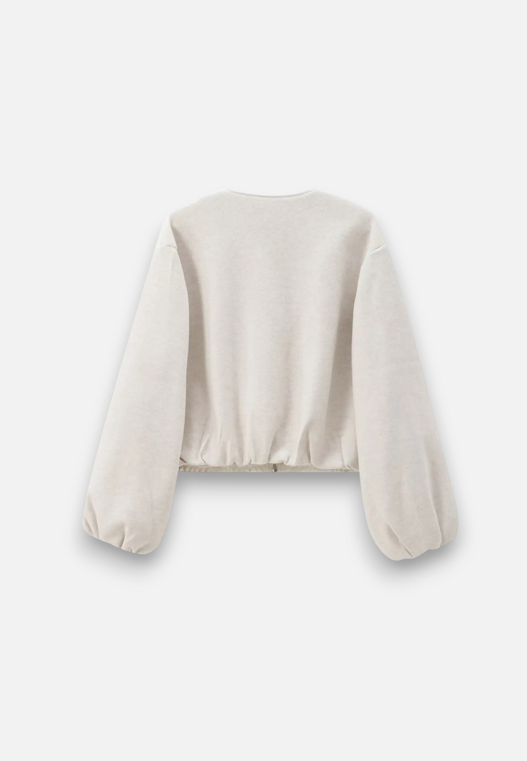 Veste bomber en polaire avec fermeture éclair frontale et col rond pour femme