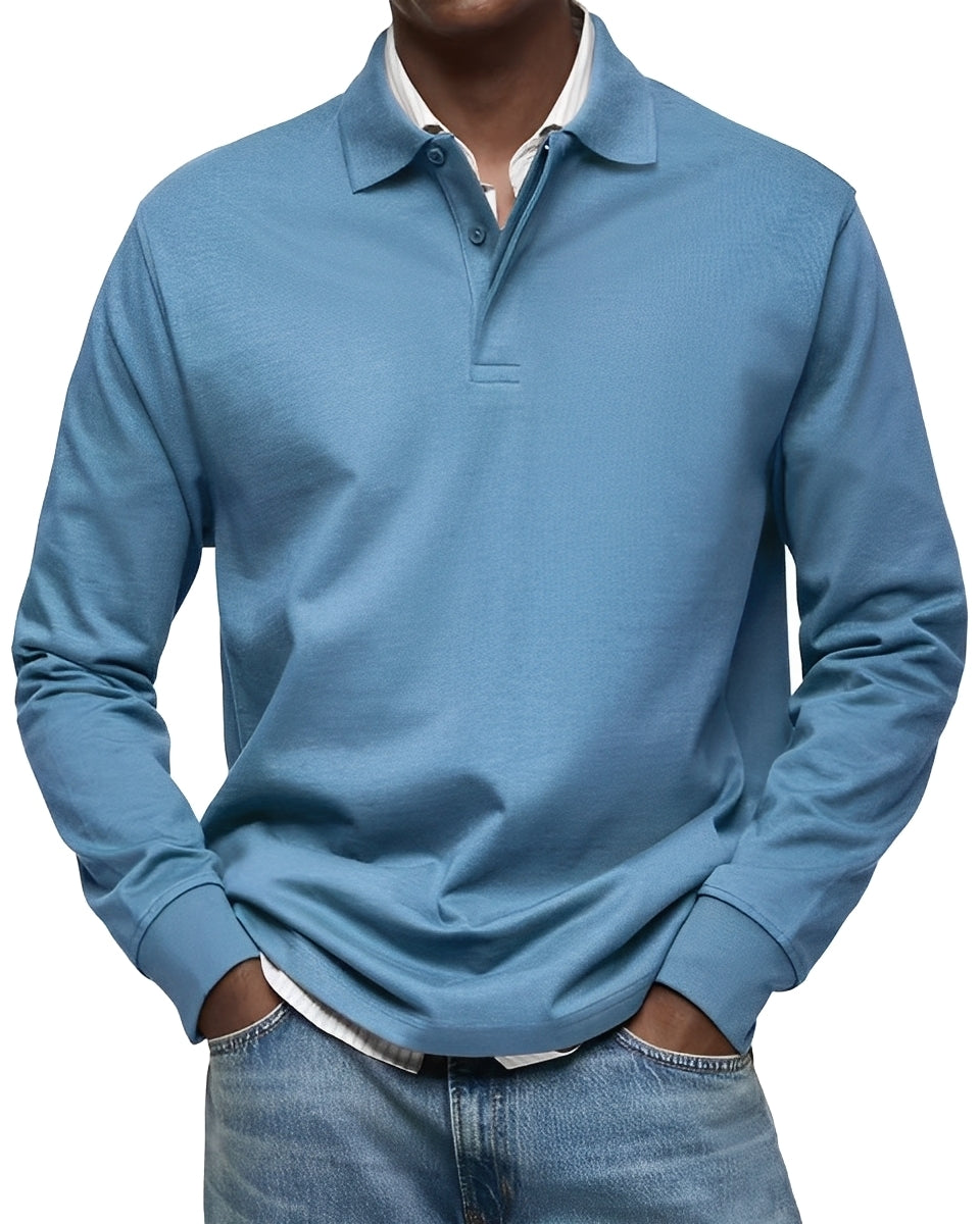 Men's long-sleeve shirt with regular fit and classic button-down collar