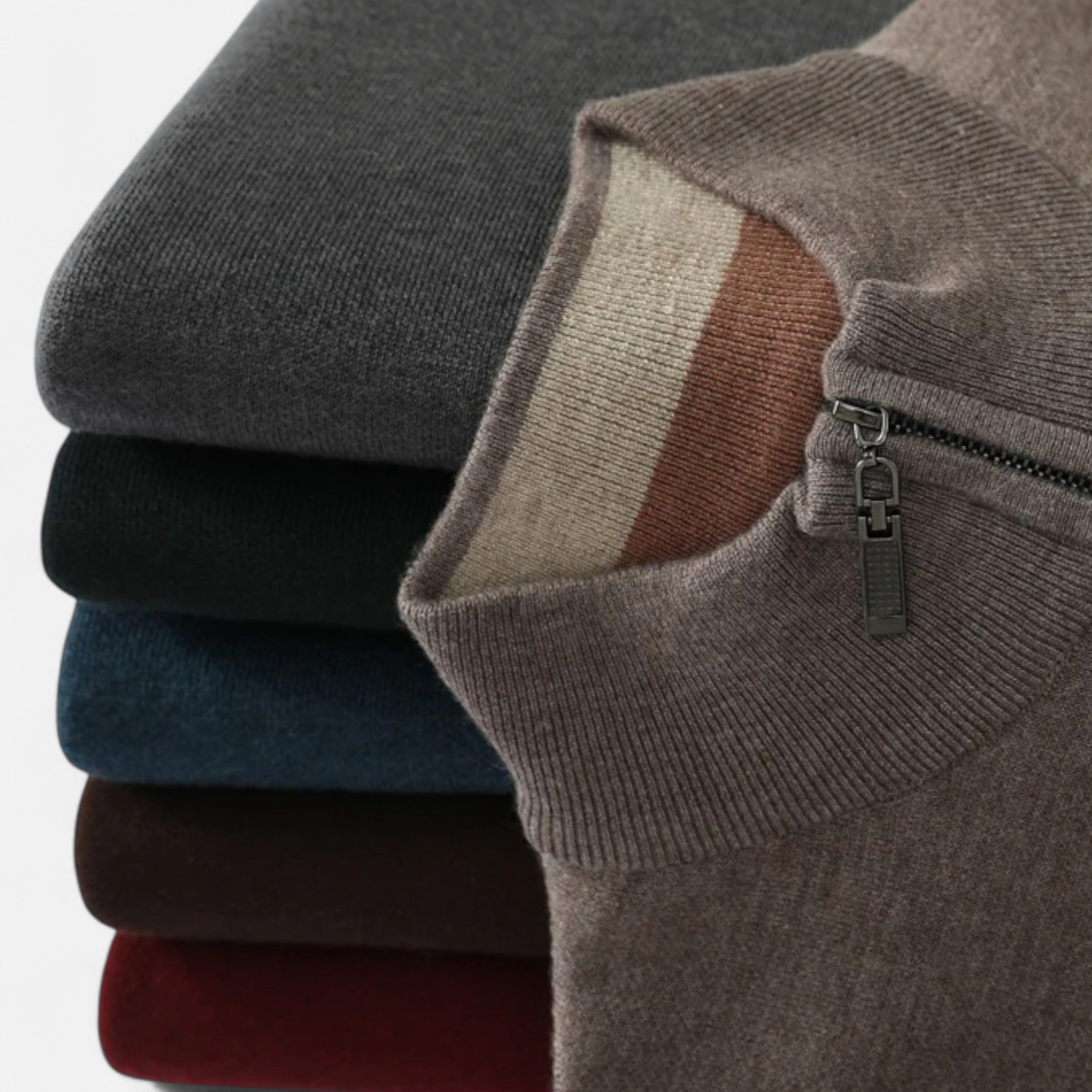 Eliaro Moda | Suéter Hombre Lana Merino Media Cremallera Cuello Semi Alto