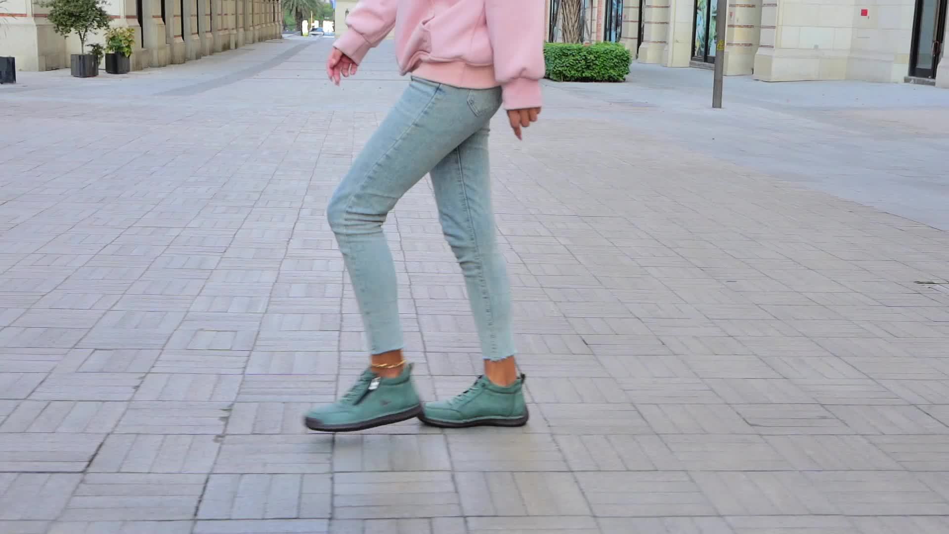 Chaussures de Marche pour Femme avec Fermeture Éclair et Semelle Amortissante