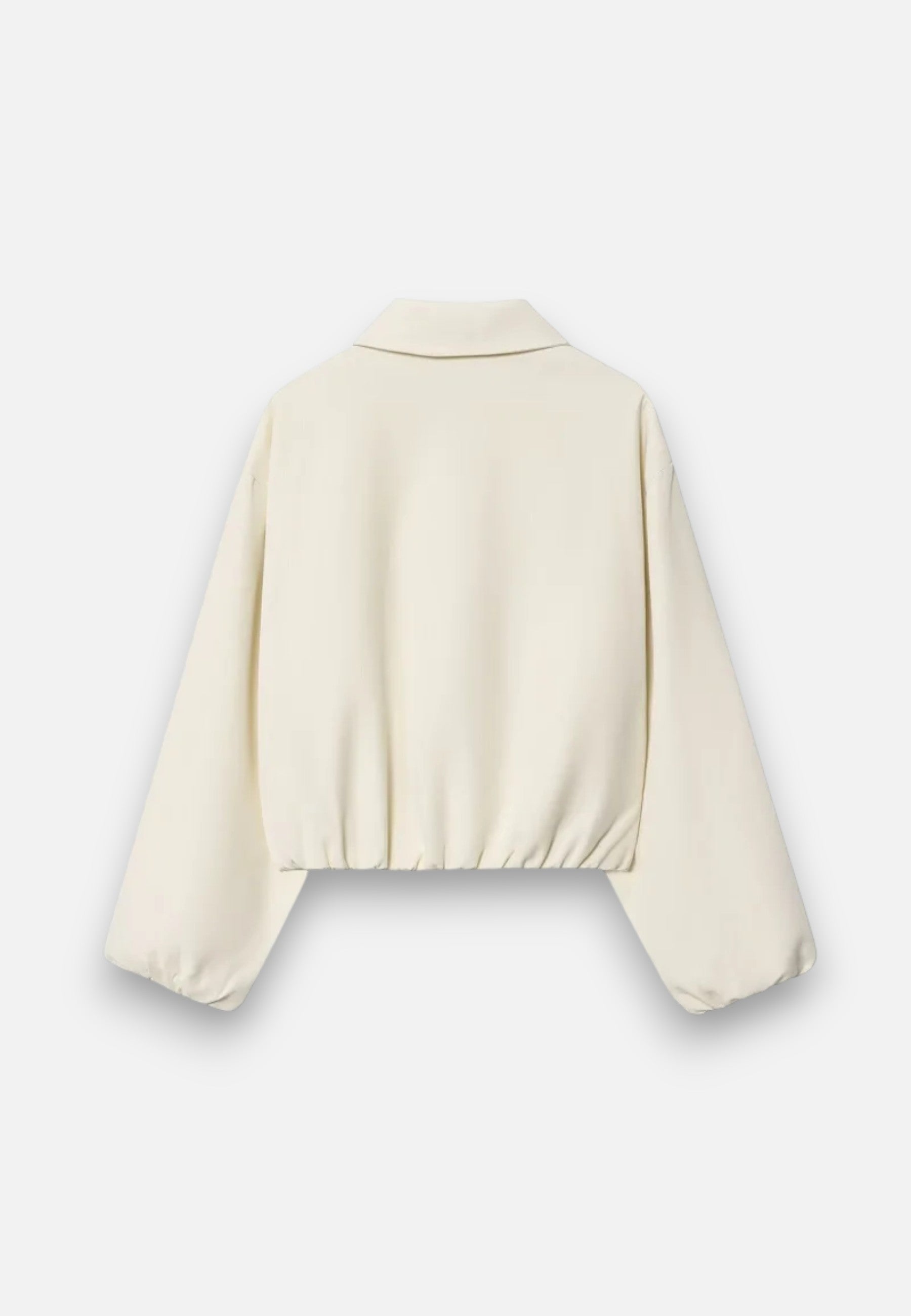 Giacca bomber corta da donna con zip e collo a revers