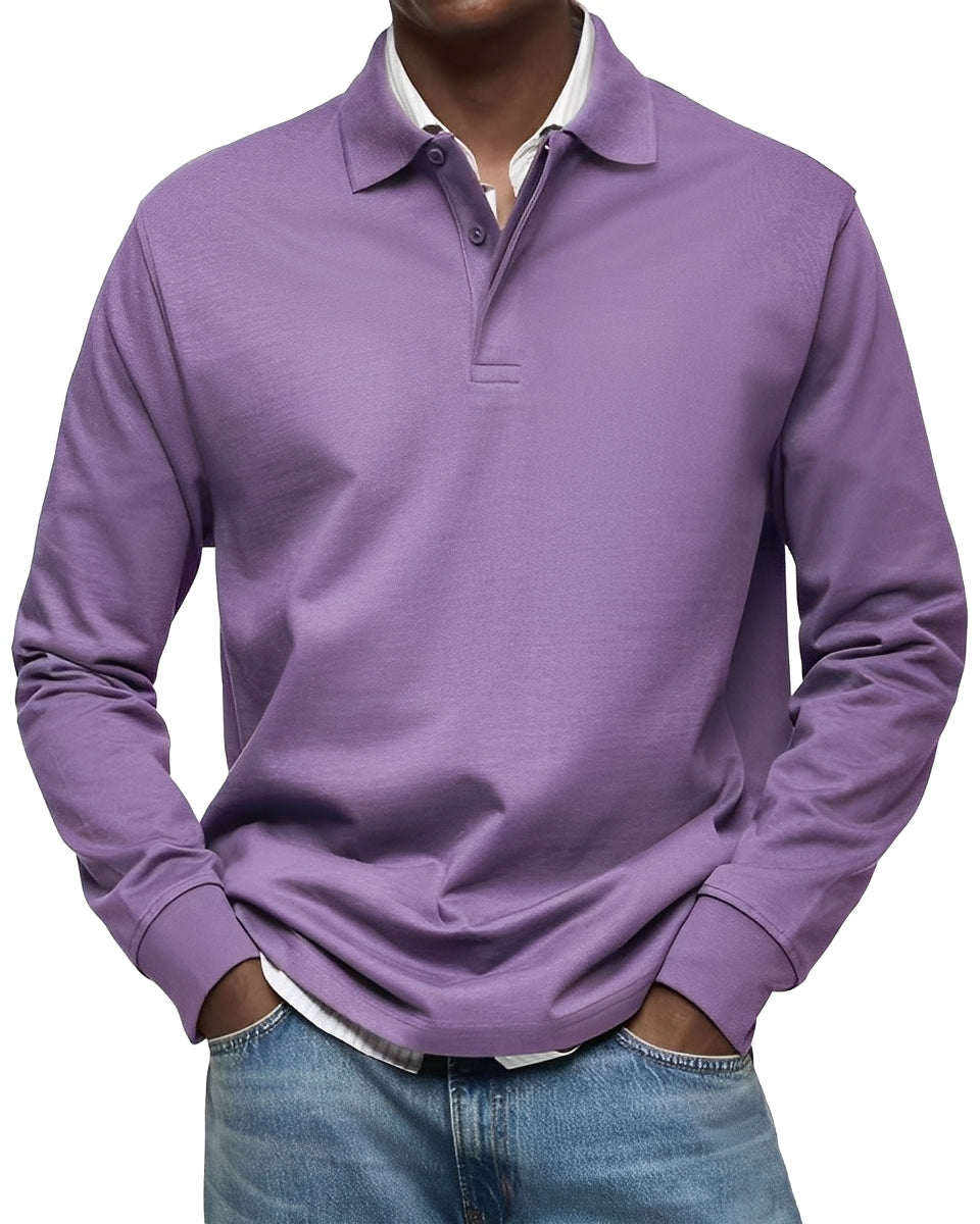 Men's long-sleeve shirt with regular fit and classic button-down collar
