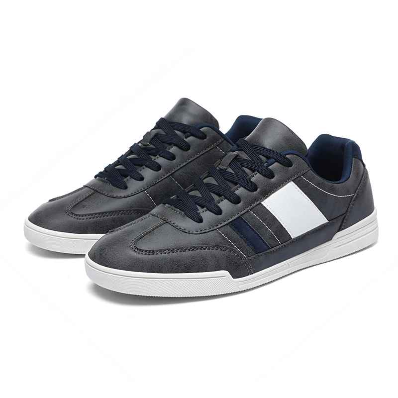 Sneakers casual da uomo con punta larga e suola piatta in gomma TPR