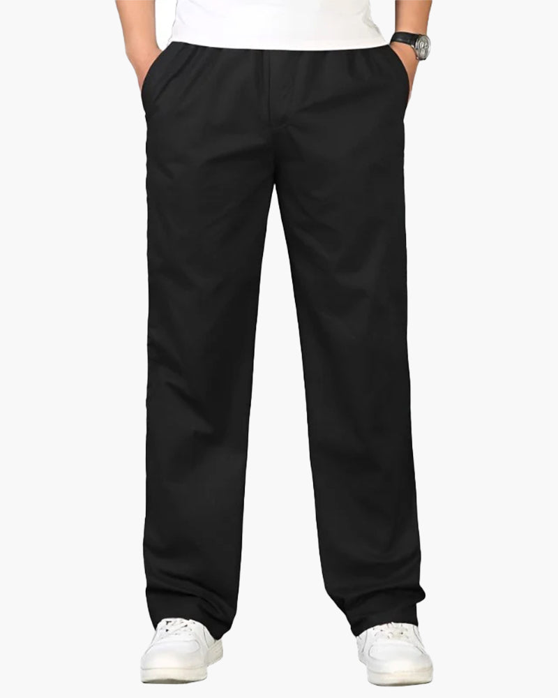 Cotton and Linen Capri Pants with Elastic Waistband and Adjustable Drawstring
