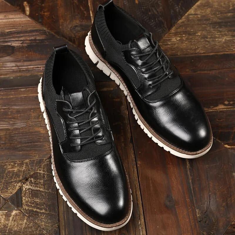 Scarpe Brogue da Uomo in Pelle PU con Design Intagliato e Suola Leggera in Gomma