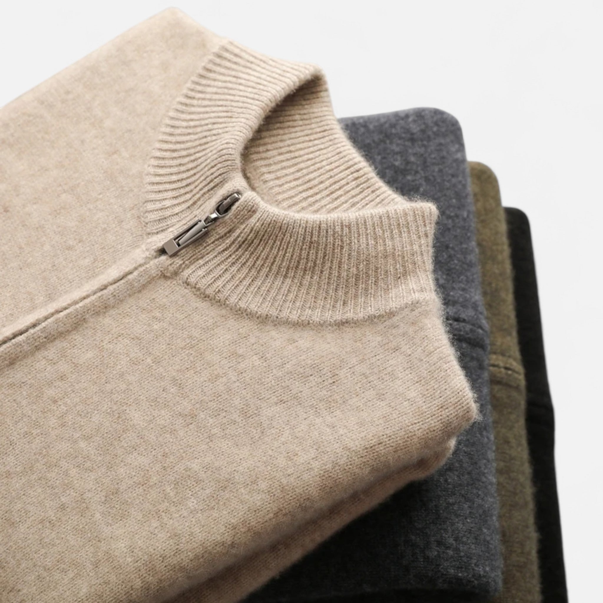 Eliaro Moda | Suéter Hombre Lana Merino Cuello Alto Cremallera