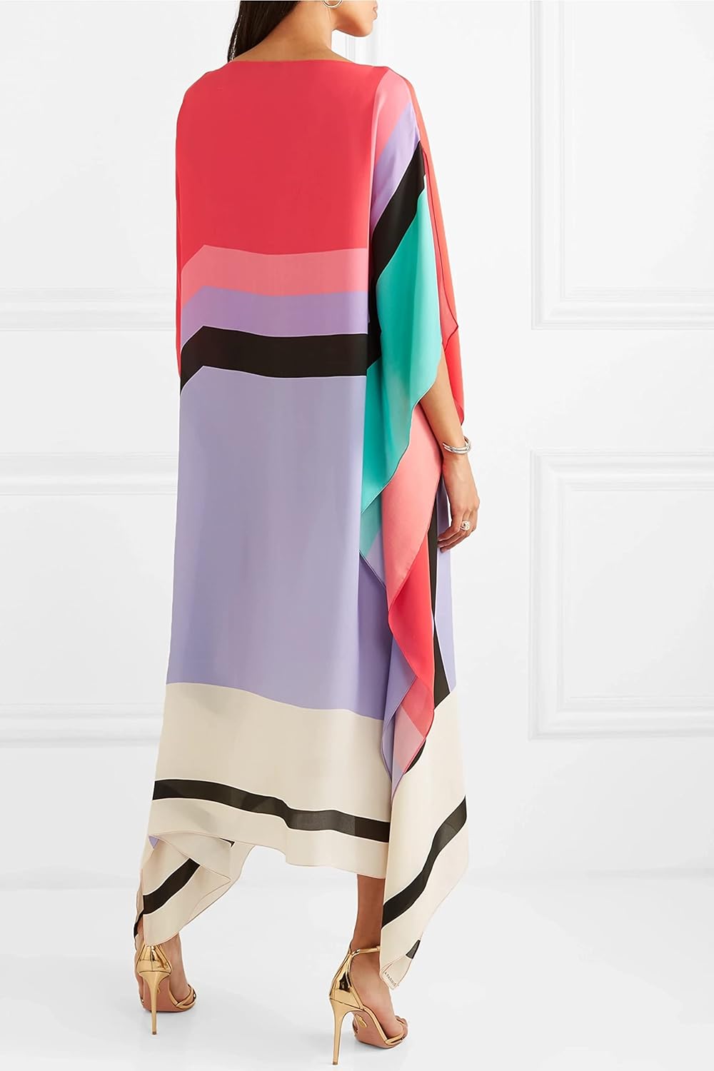 Robe kimono longue pour femme avec manches chauve-souris — été