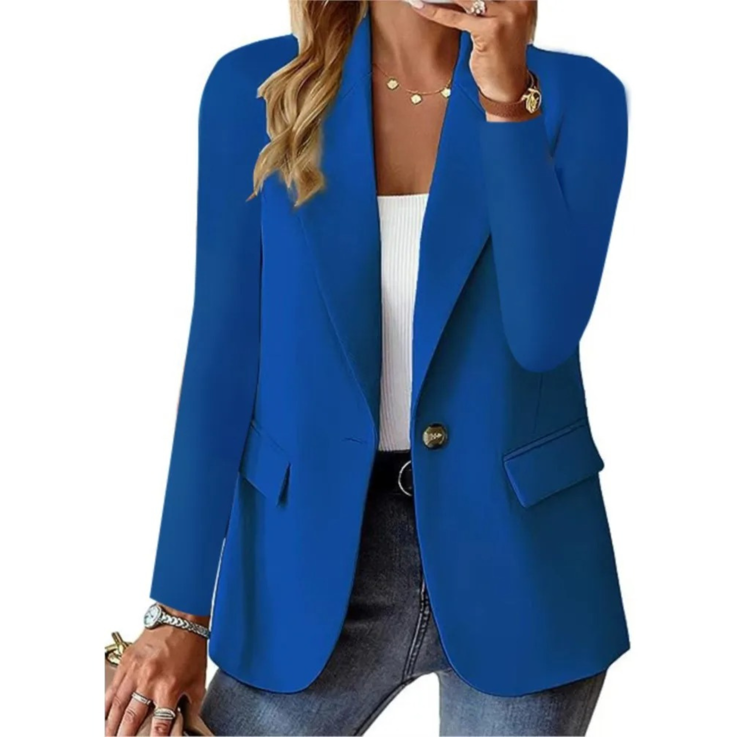 Women's Blazer Loose Fit Elegant Classic Lapel Casual Jacket