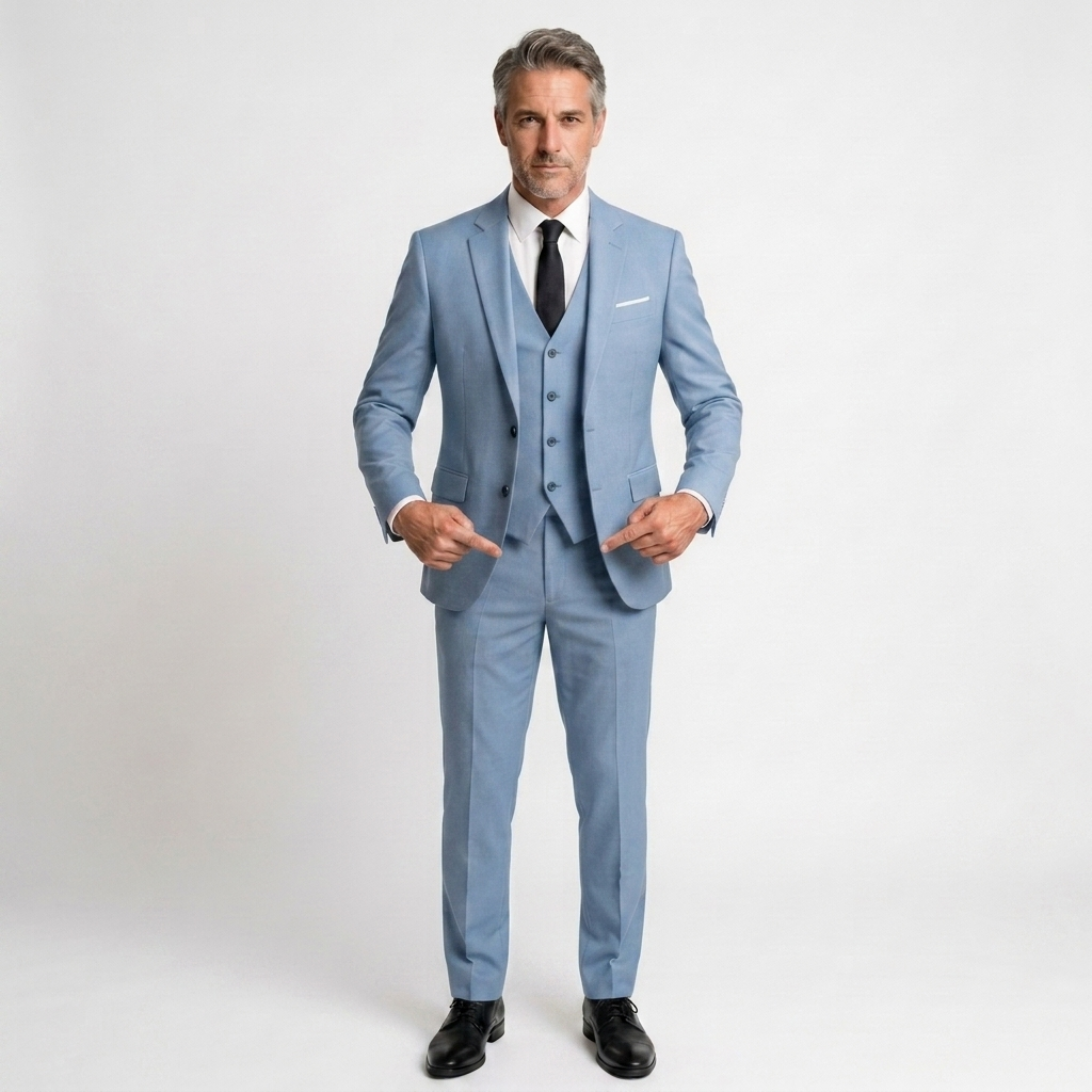 Pánský oblek třídílný slim fit | formální komplet na svatby