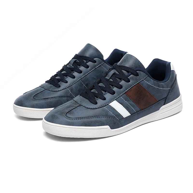 Sneakers casual da uomo con punta larga e suola piatta in gomma TPR