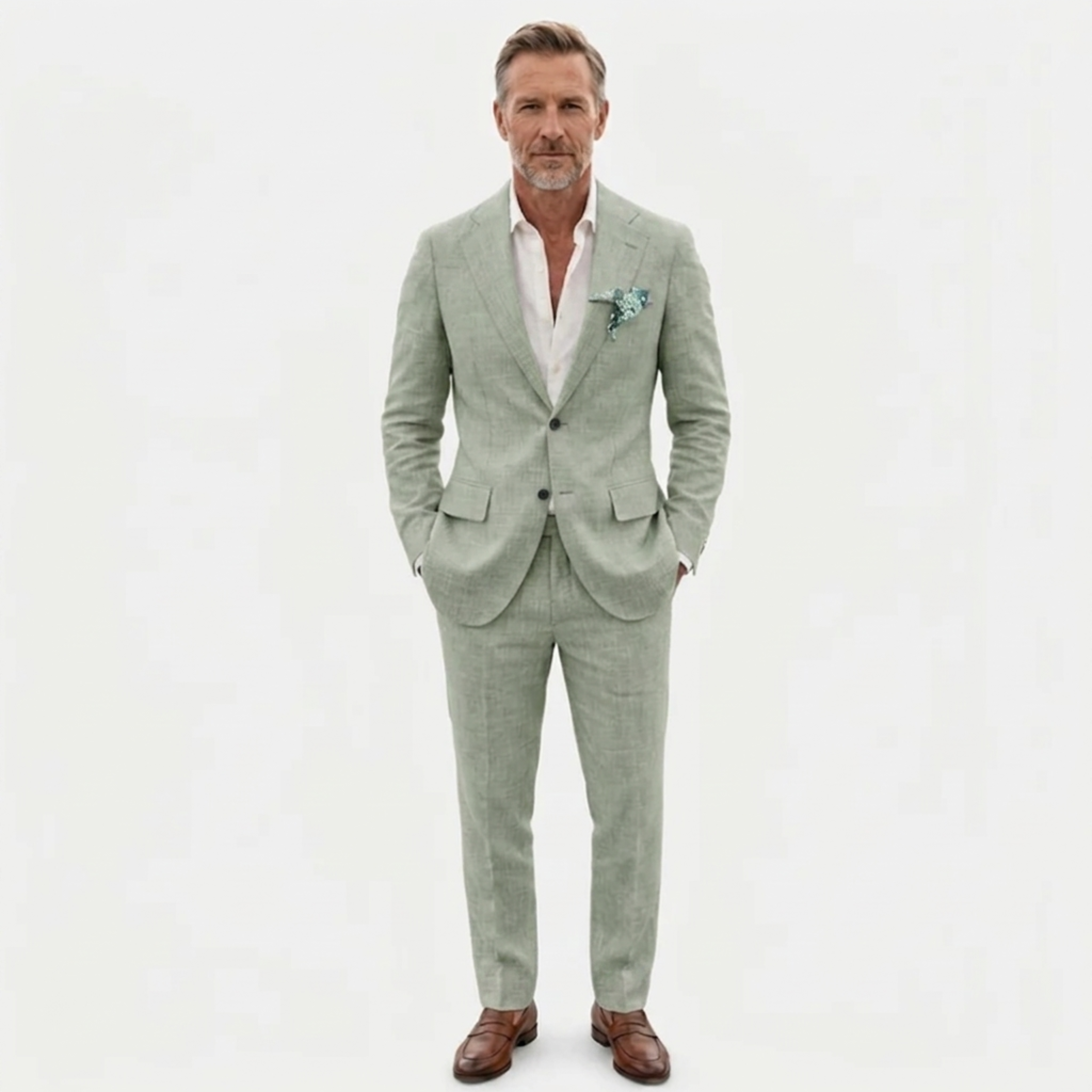 Costume en lin homme coupe slim | ensemble deux pièces formel pour mariages