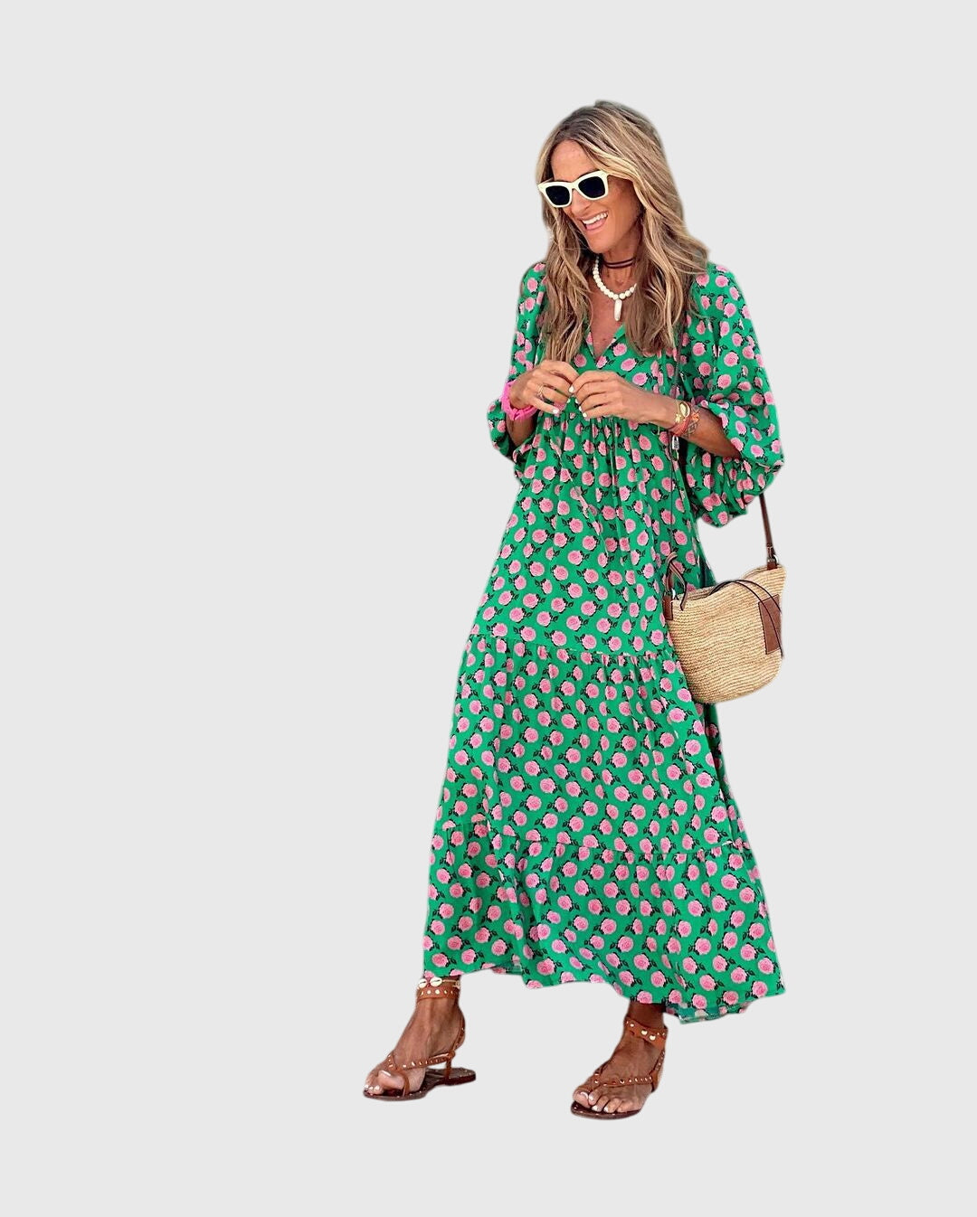 Bohemian long dress | printed dress for everyday use