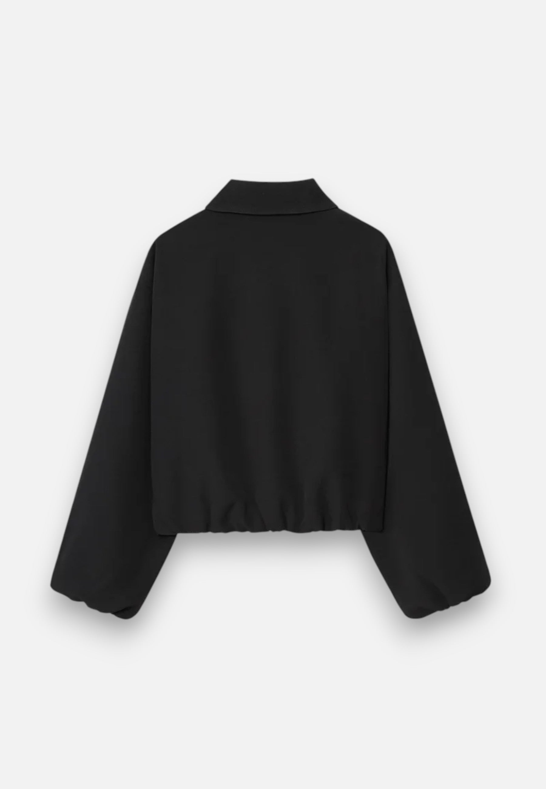 Giacca bomber corta da donna con zip e collo a revers