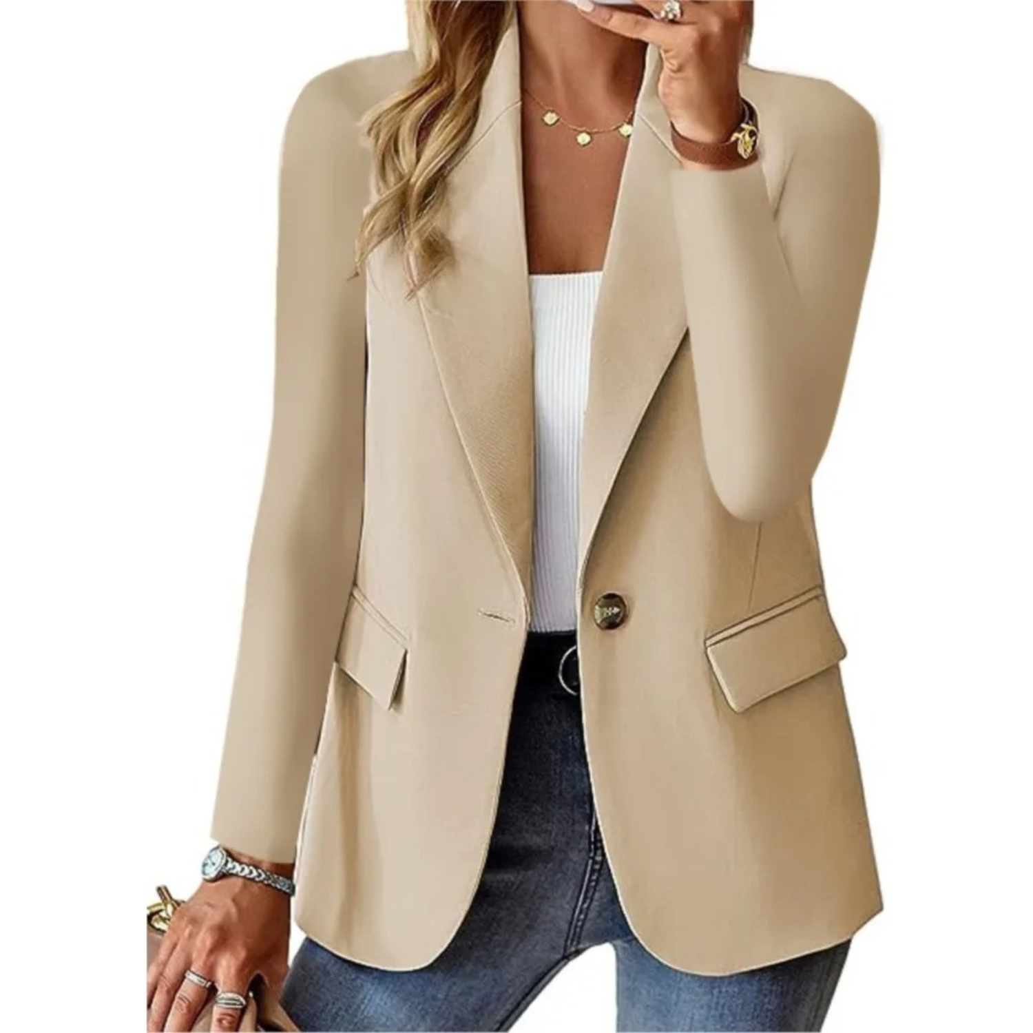 Women's Blazer Loose Fit Elegant Classic Lapel Casual Jacket