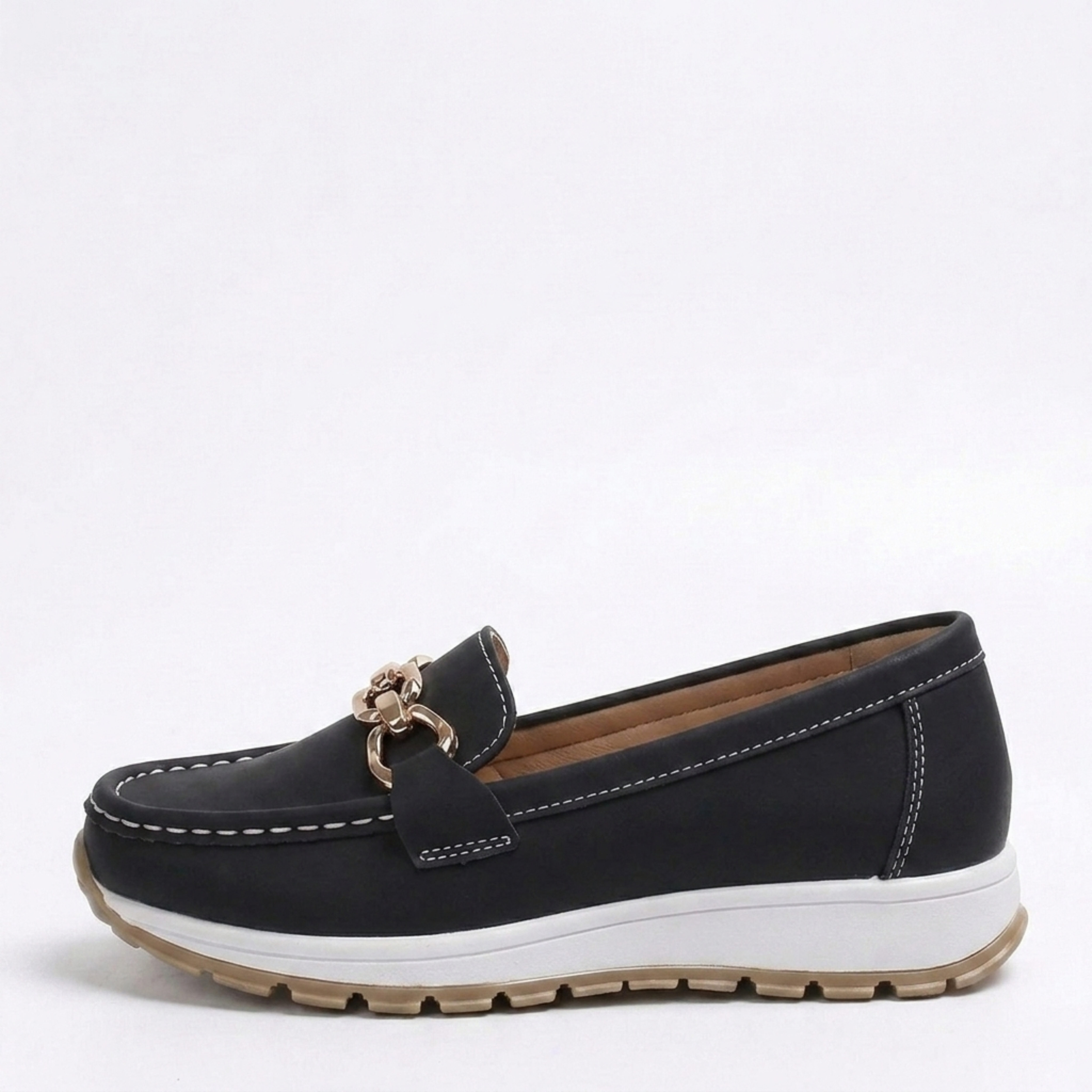 Mocassins femme plats — chaussures à boucle pour bureau