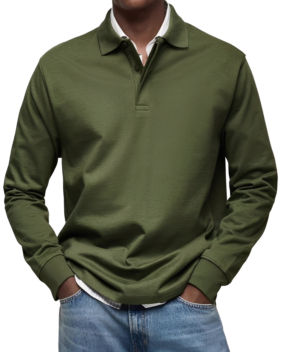 Men's long-sleeve shirt with regular fit and classic button-down collar