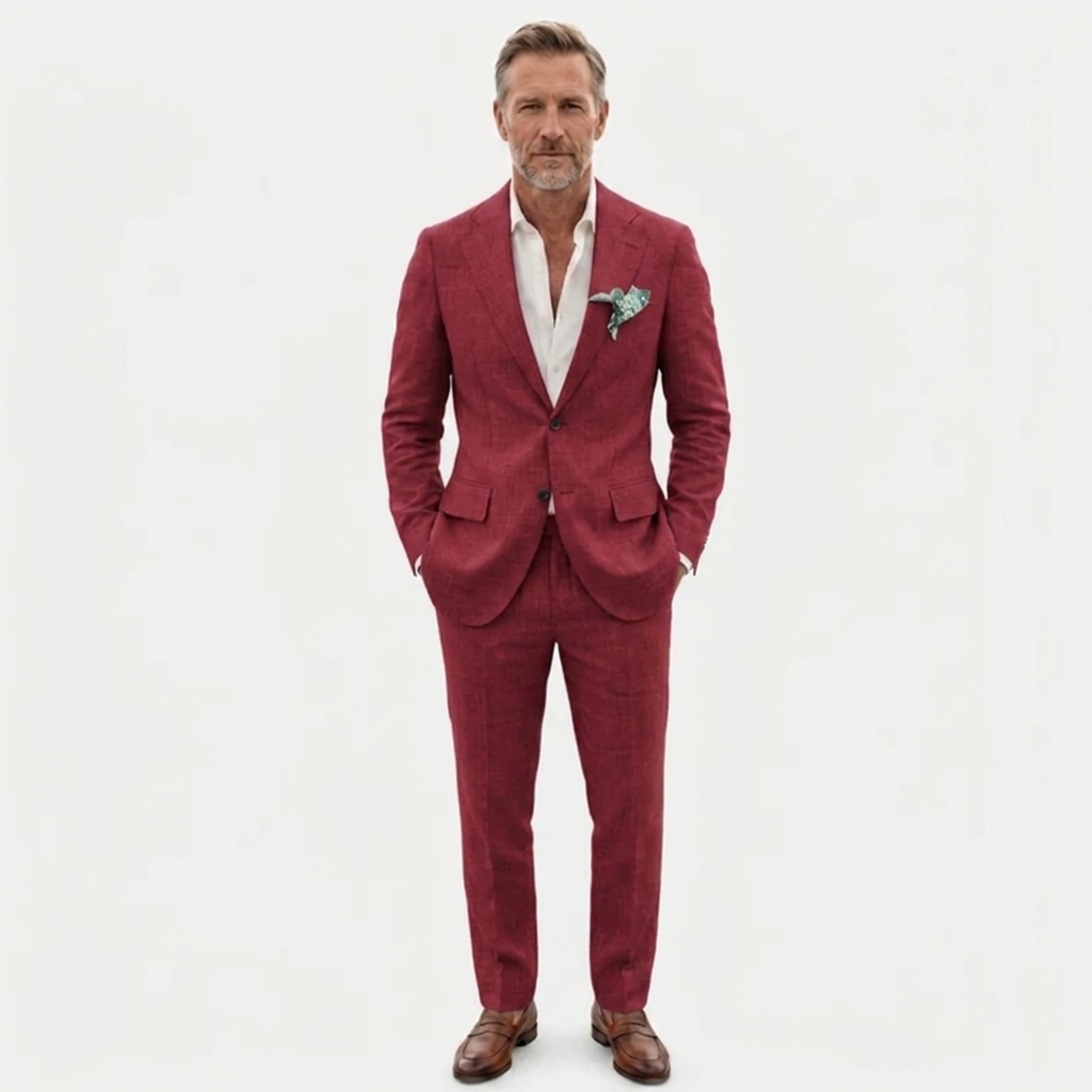 Costume en lin homme coupe slim | ensemble deux pièces formel pour mariages