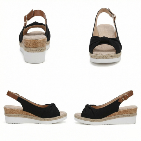Sandales compensées pour femme — Plateforme confortable avec fermeture à boucle décontractée