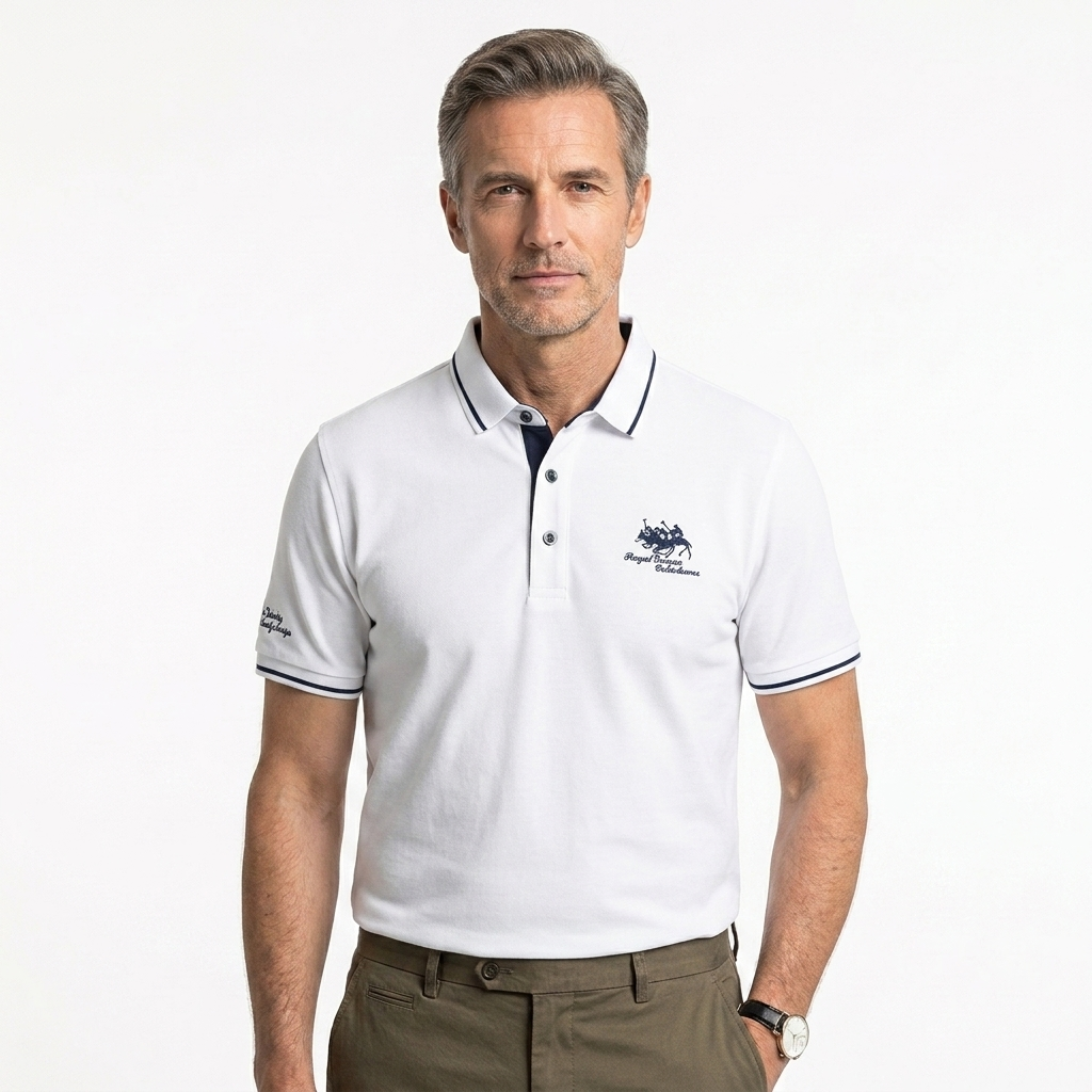 Polo à manches courtes homme — design brodé pour un usage quotidien