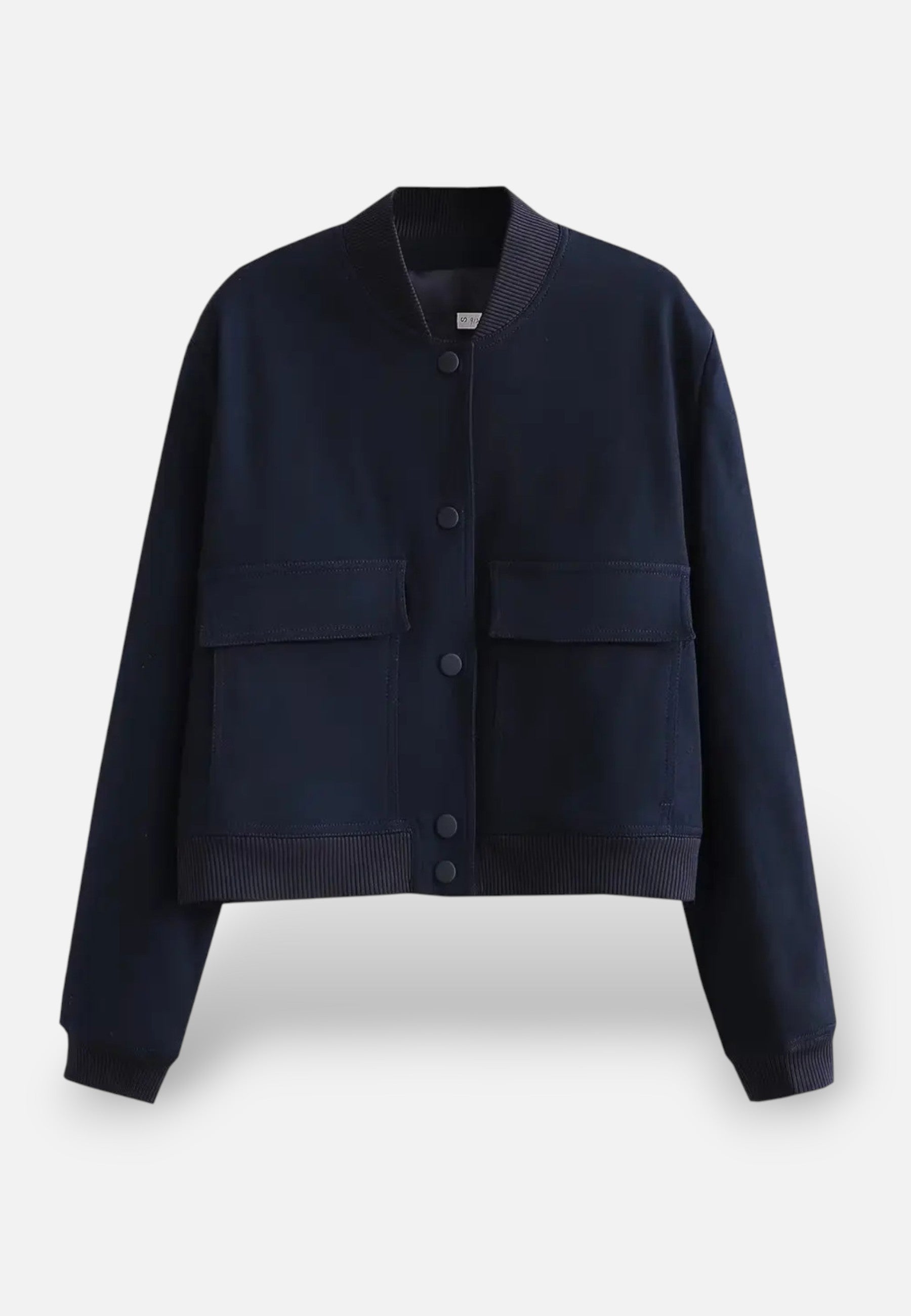 Giacca bomber corta da donna con chiusura semplice e tasche