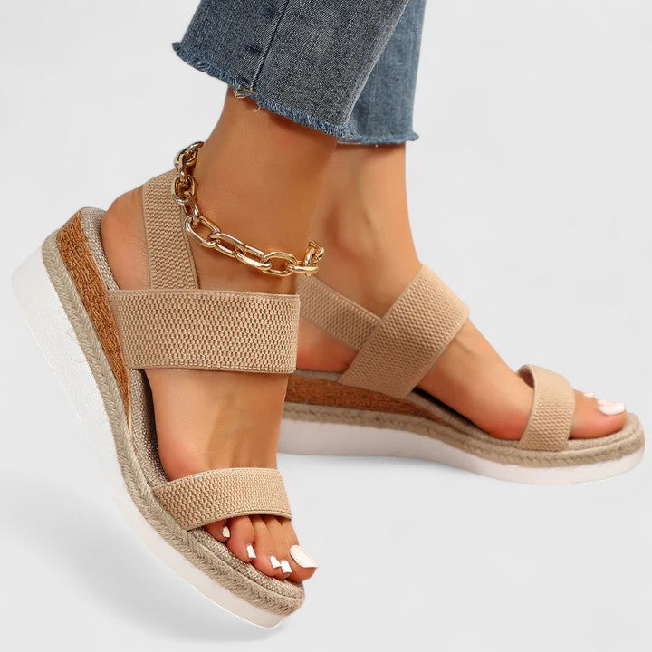 Sandales à plateforme pour femme avec brides Chaussures confortables pour tous les jours
