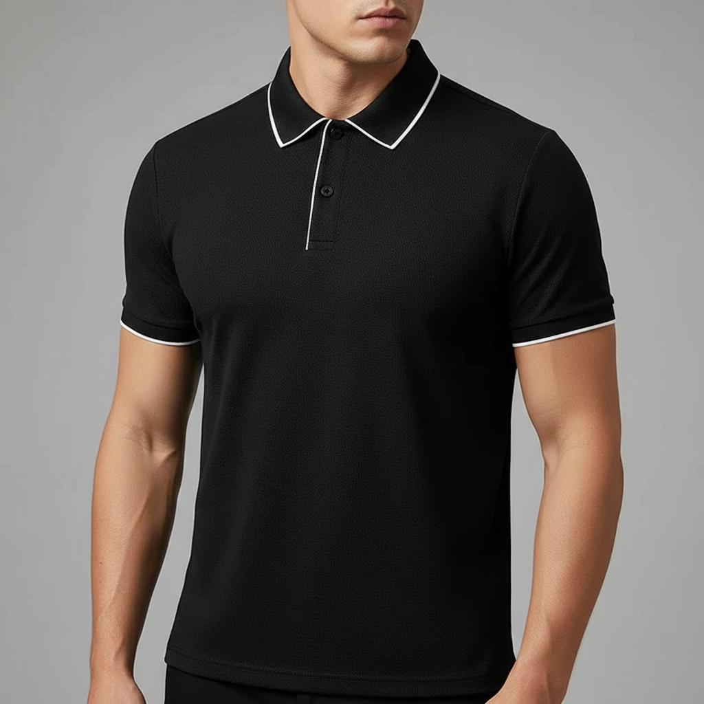 Polo de malha com textura para homem — casual