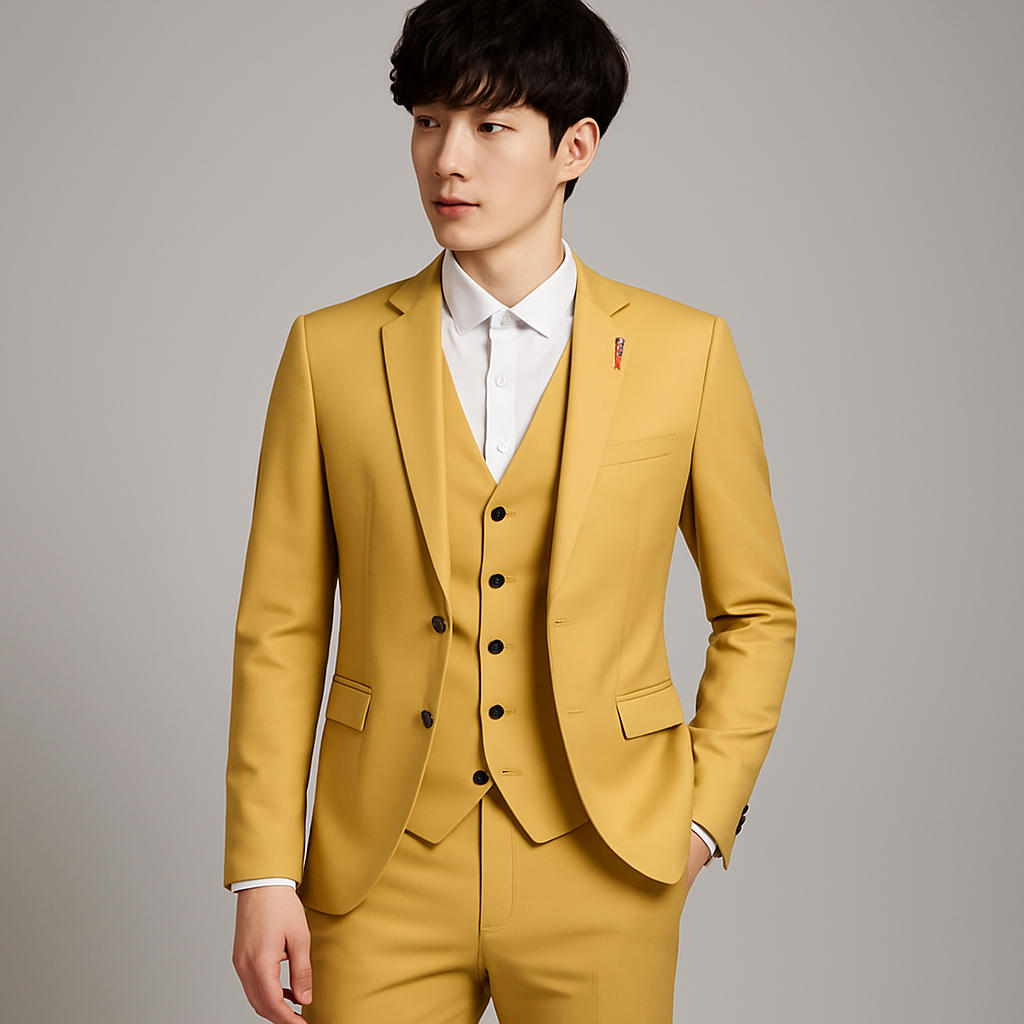 Abito uomo tre pezzi taglio slim formale matrimonio banchetto elegante