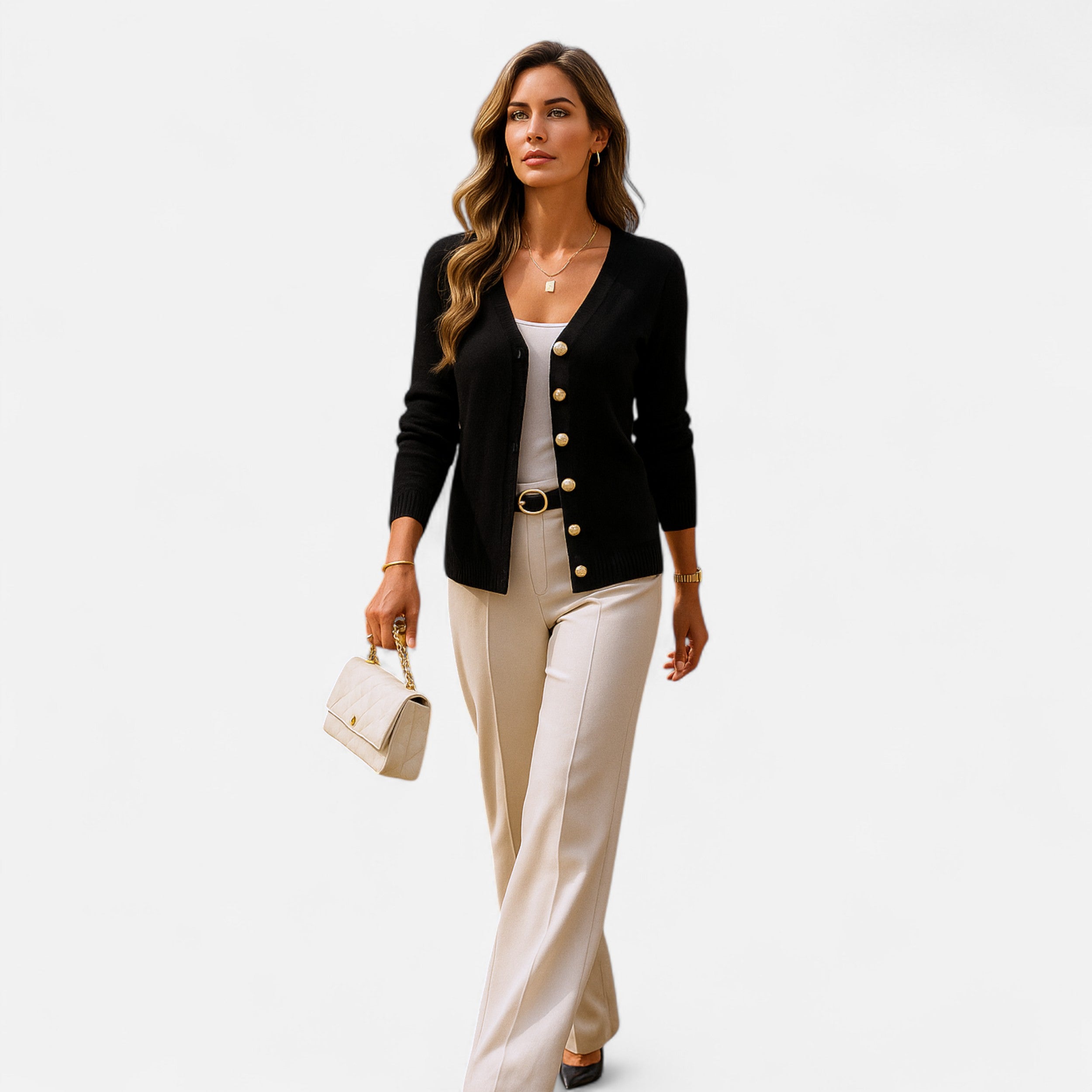Eliaro Moda | Cárdigan Mujer Botones Frontales Color Sólido