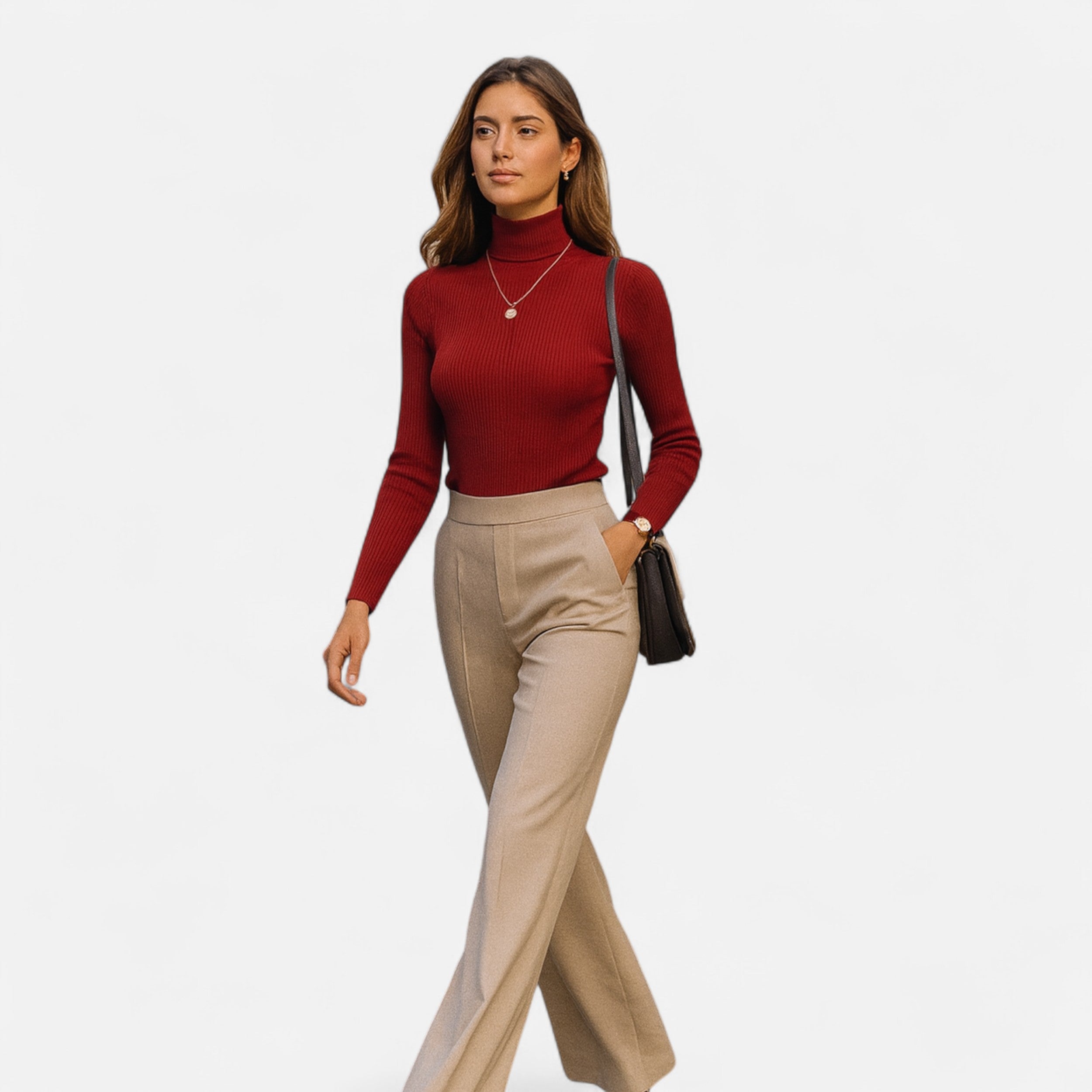 Eliaro Moda | Jersey Cuello Alto Mujer Elegancia Atemporal en Cachemira