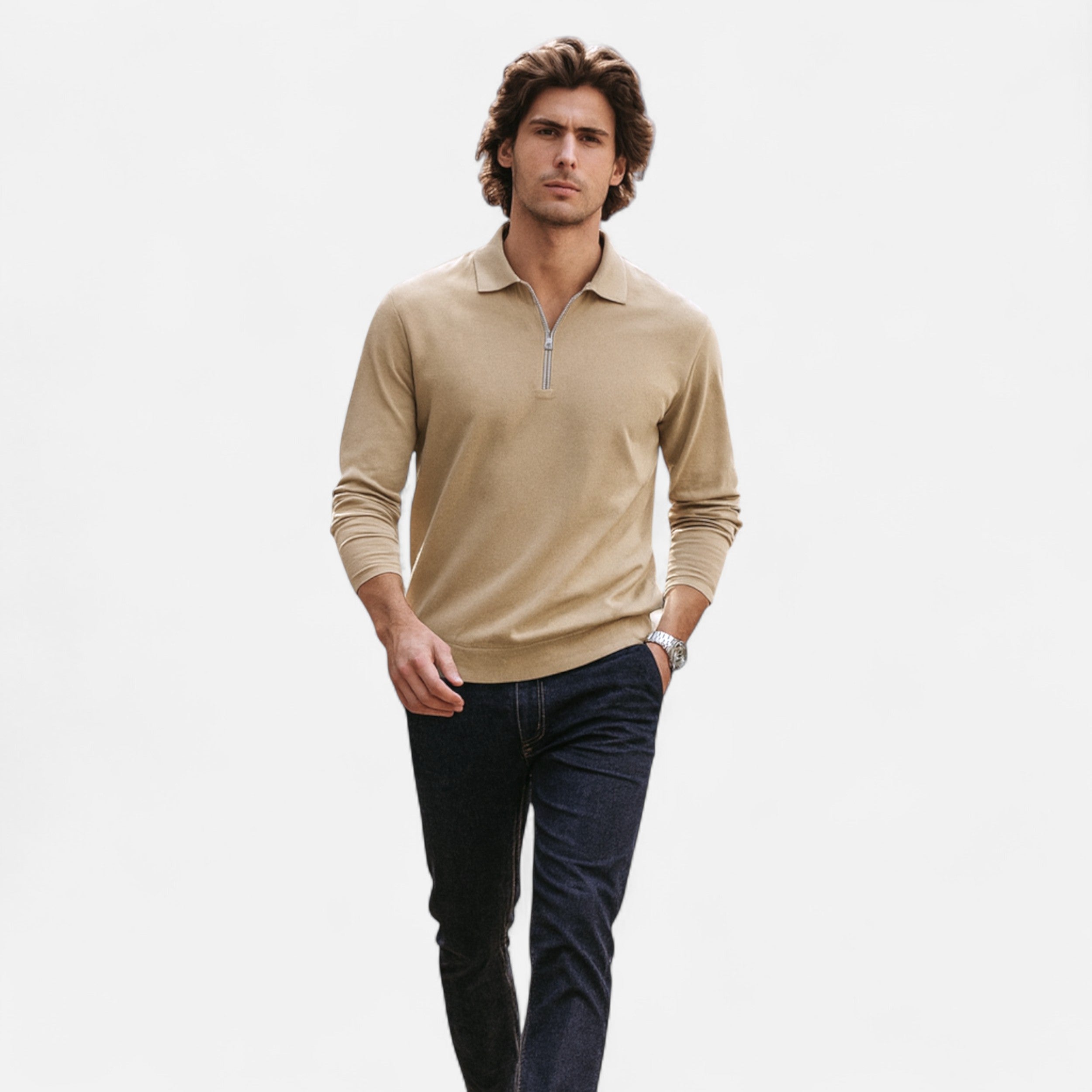 Eliaro Moda | Polo Hombre Manga Larga Cremallera Estilo Clásico
