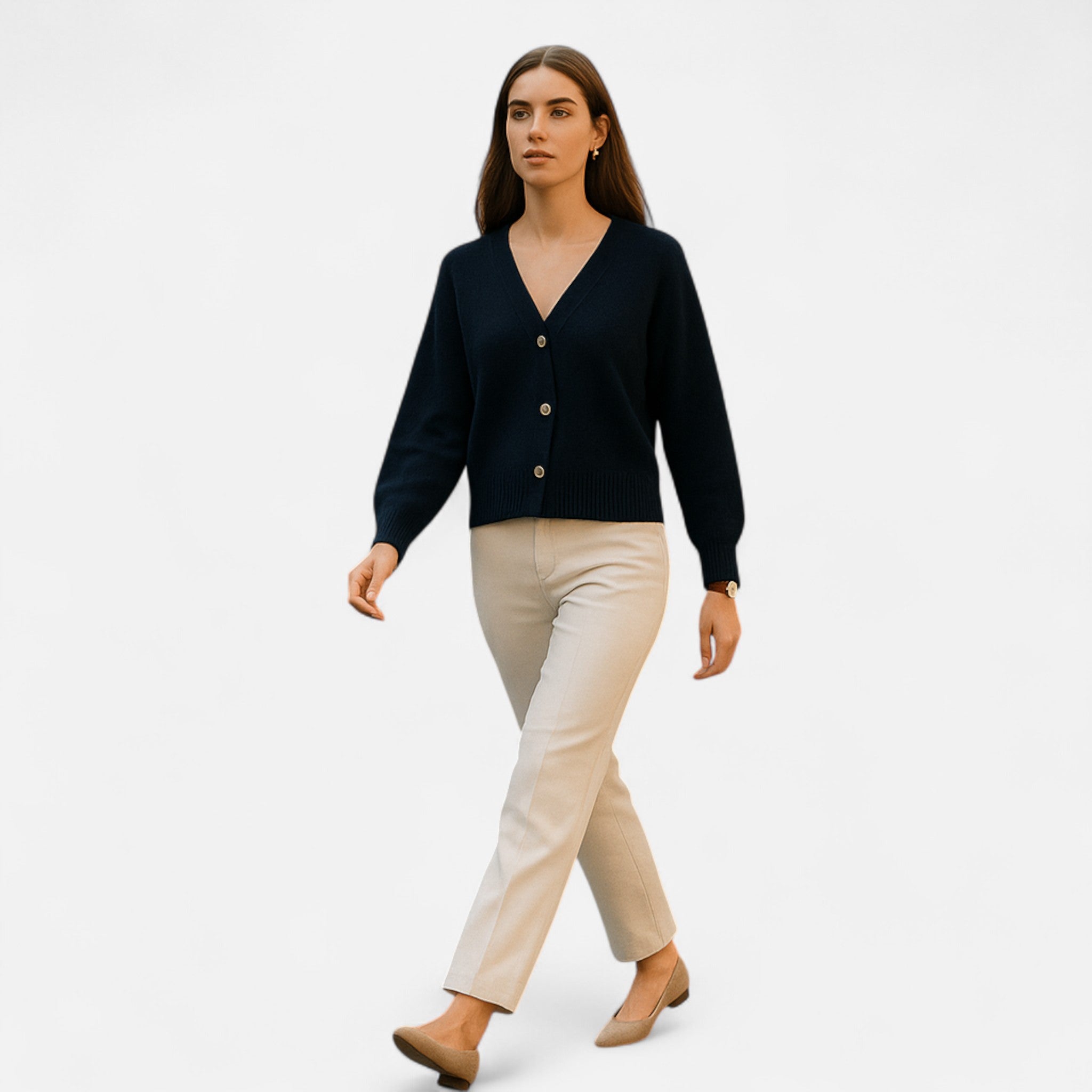 Eliaro Moda | Cárdigan Mujer Lana Premium con Botones en Diagonal