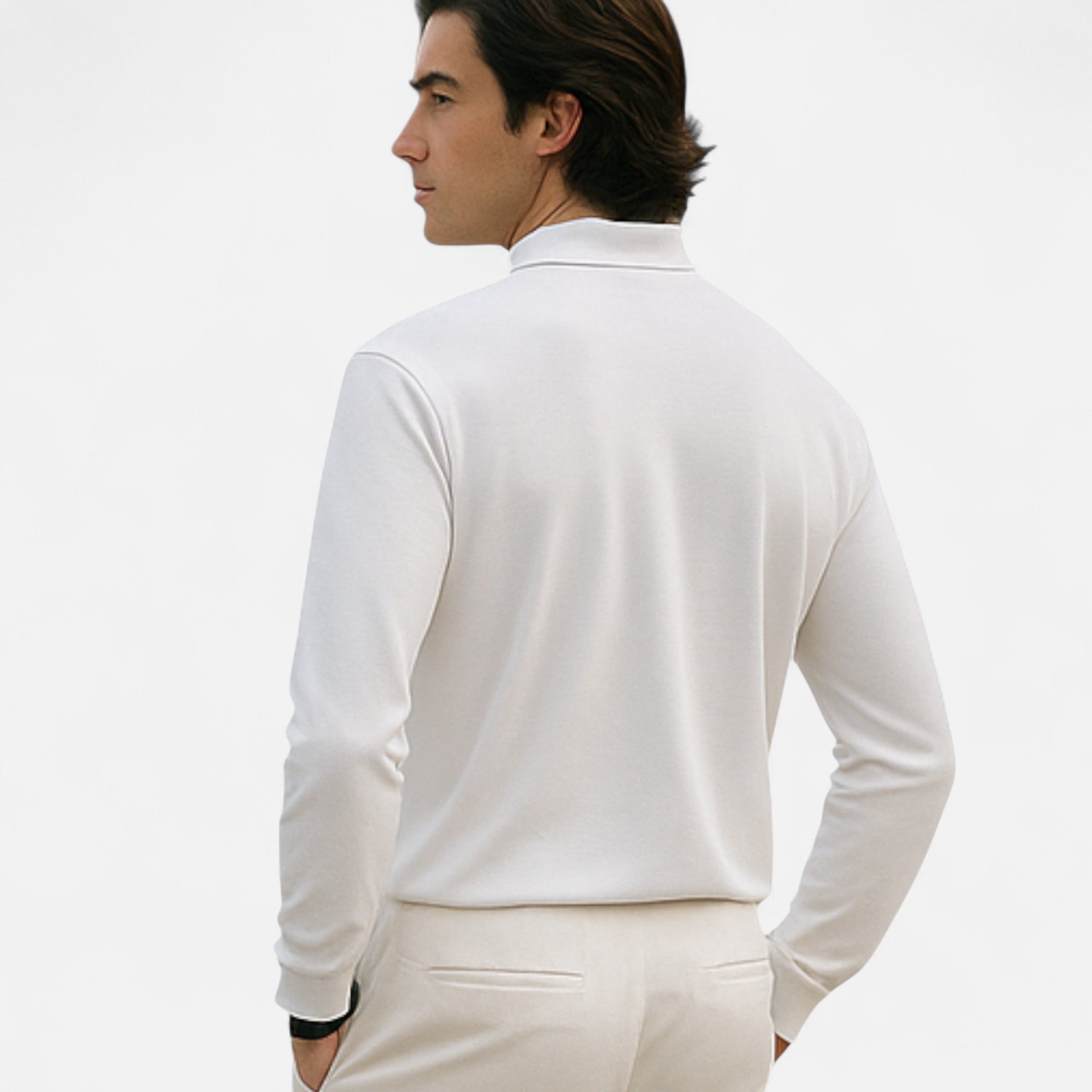 Eliaro Moda | Polo Hombre Manga Larga Algodón Perlado Business