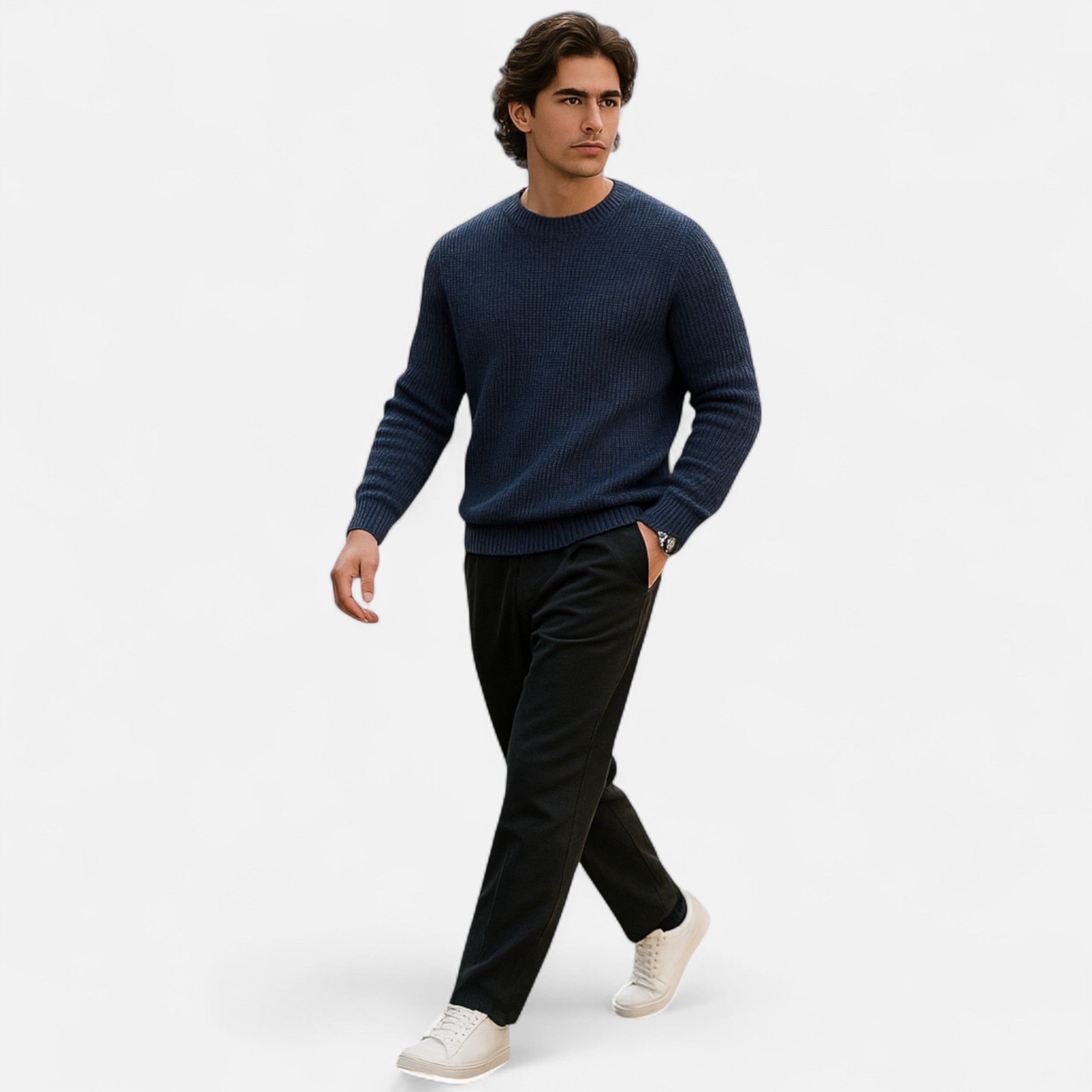 Eliaro Moda | Suéter Hombre Cuello Redondo Tejido Artesanal
