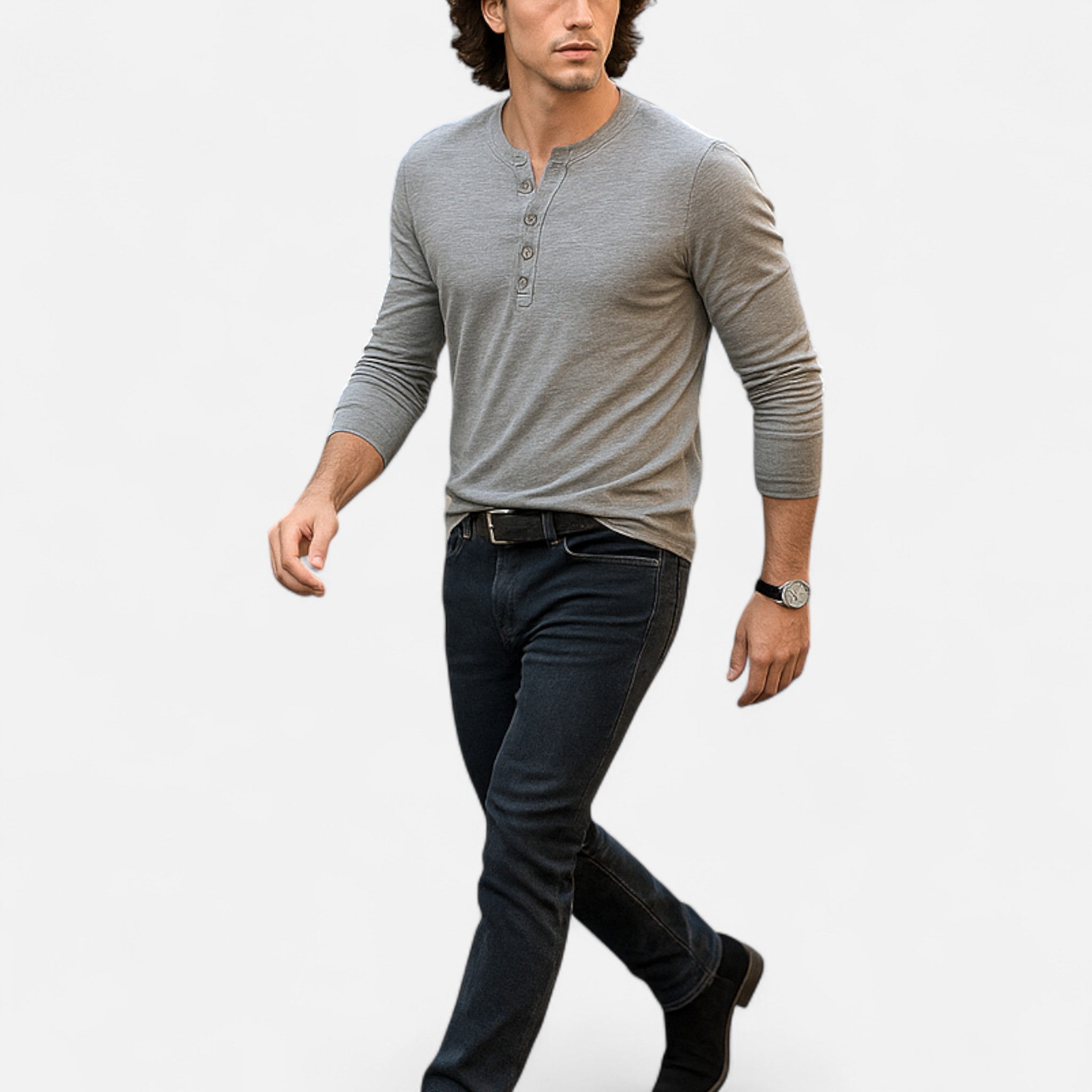 Eliaro Moda | Camisa Henley Hombre Clásica Corte Entallado