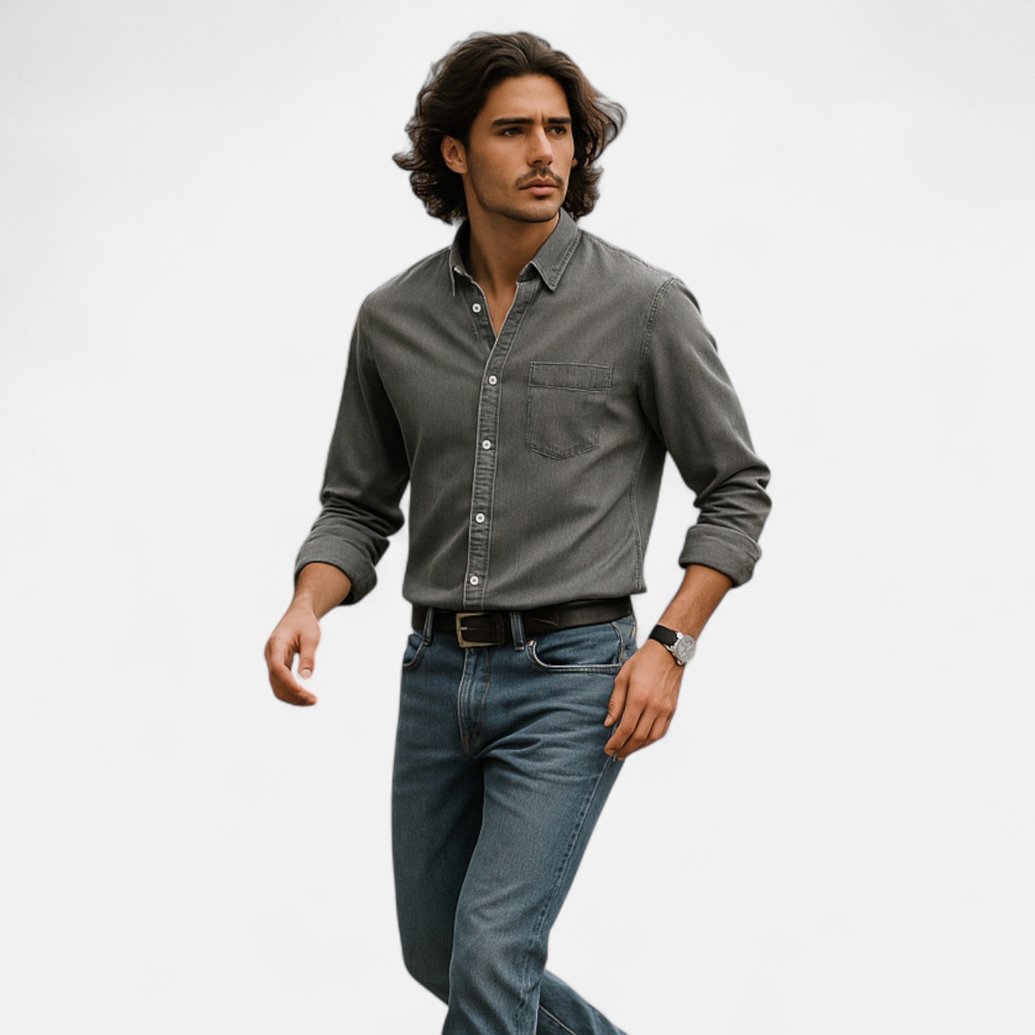Eliaro Moda | Camisa Denim Hombre Algodón Premium Estilo Clásico