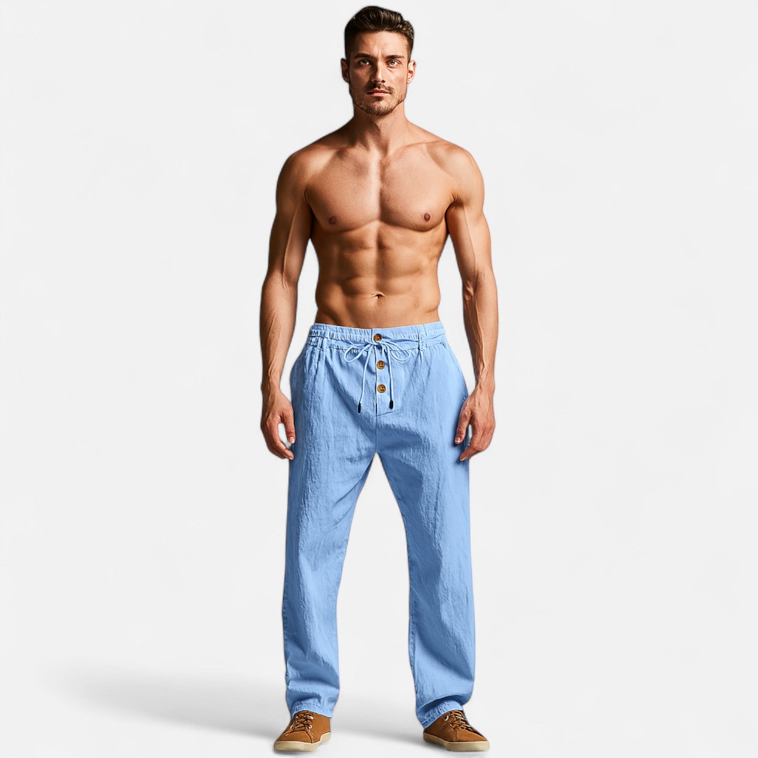Eliaro Moda | Pantalones de Lino Deportivo para Hombre – Estilo Costero, Comodidad Atemporal