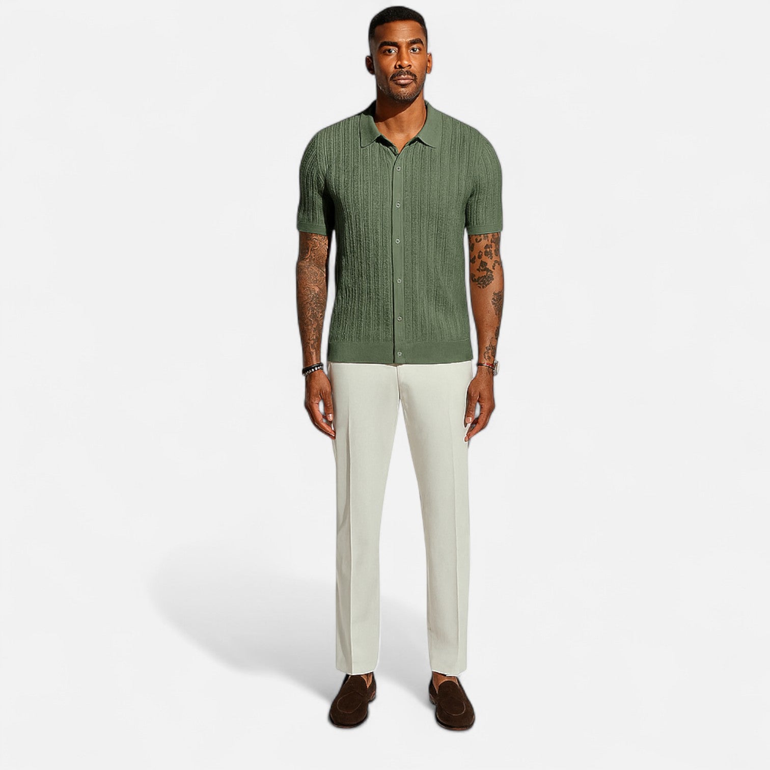 Eliaro Moda | Camisa de Punto para Hombre – Estilo Veraniego con Textura Sofisticada y Comodidad Atemporal
