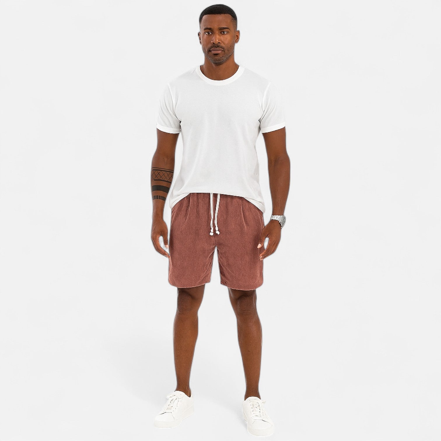 Eliaro Moda | Pantalones Cortos de Pana para Hombre – Estilo Relajado con Textura Clásica y Sofisticación Natural