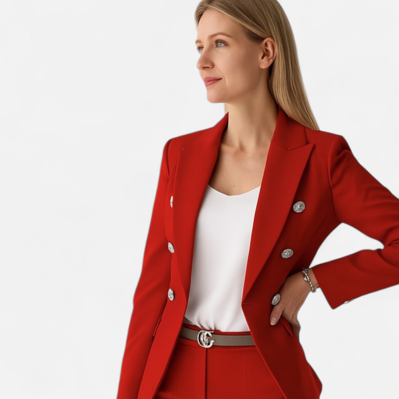Eliaro Moda | Traje Cruzado para Mujer – Sastrería Sofisticada con Corte Entallado y Presencia Atemporal