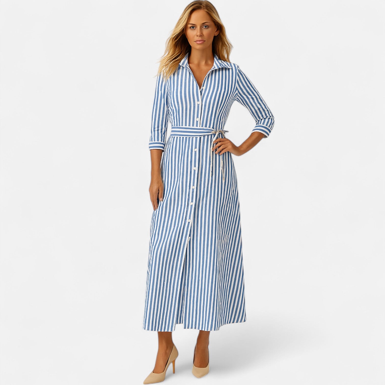 Eliaro Moda | Vestido Largo de Verano para Mujer – Silueta Suelta con Mangas Cortas y Frescura Atemporal