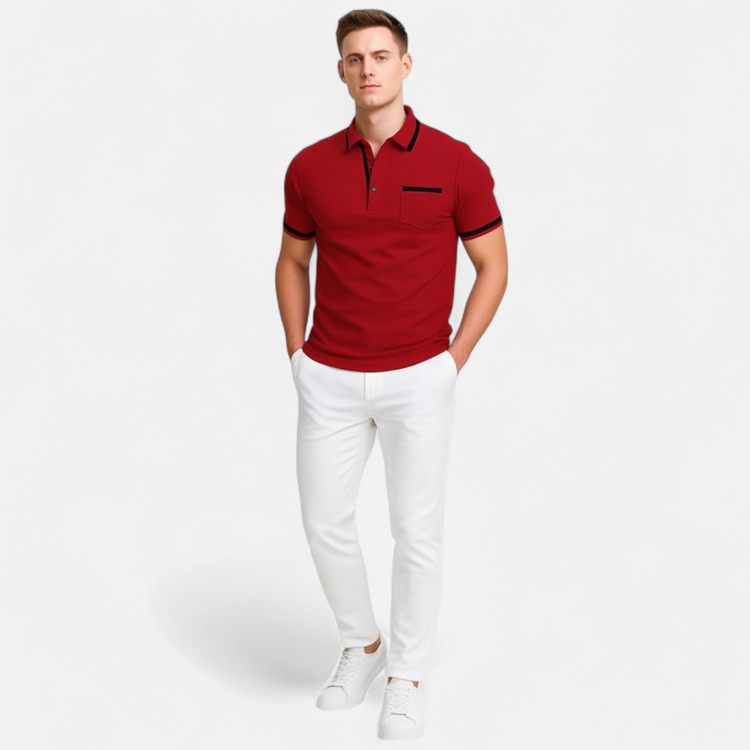 Eliaro Moda | Polo Slim Fit para Hombre – Diseño Contemporáneo con Detalles en Contraste y Silueta Ajustada