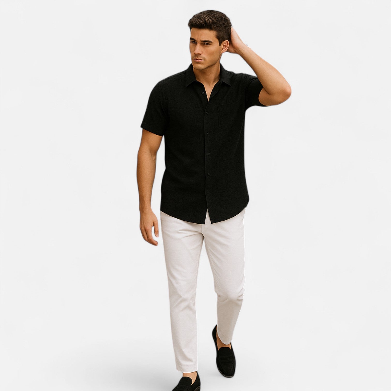 Eliaro Moda | Camisa de Lino para Hombre de Manga Corta – Frescura Natural, Estilo Atemporal