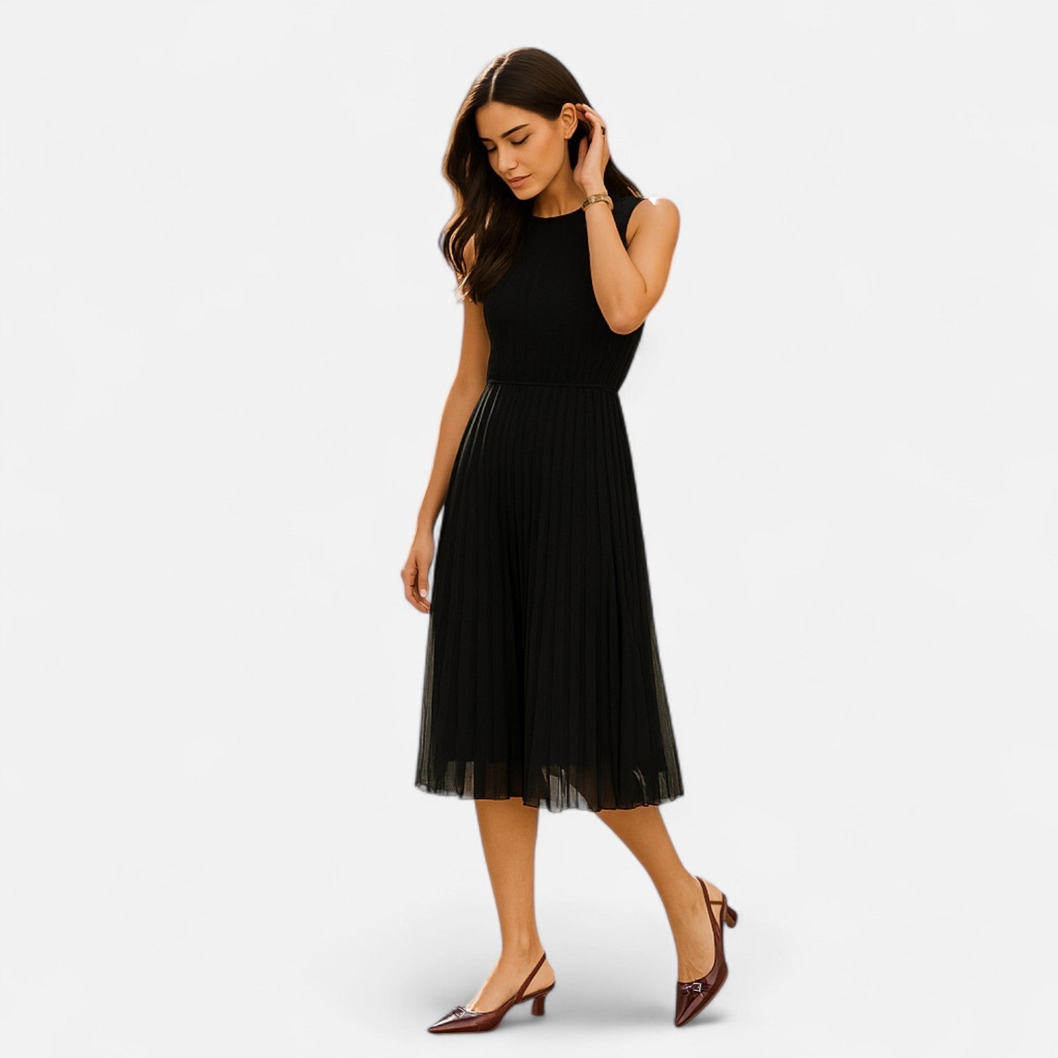 Eliaro Moda | Sandalias de Charol Rojo Vino Francés con Tacón Medio para Mujer – Elegancia Retro, Estilo Atemporal