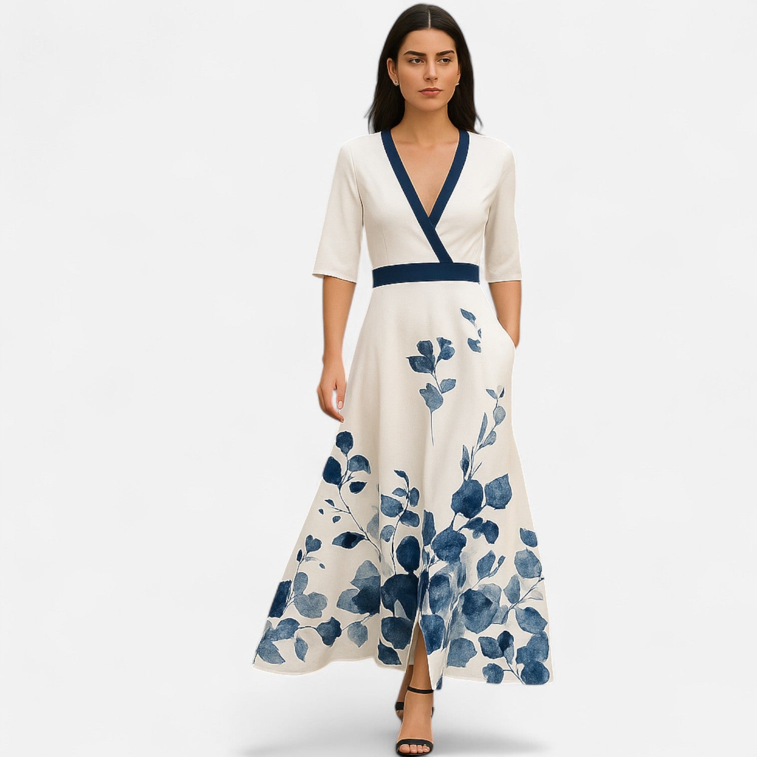 Eliaro Moda | Vestido Largo Floral para Mujer – Elegancia Atemporal, Silueta Fluye