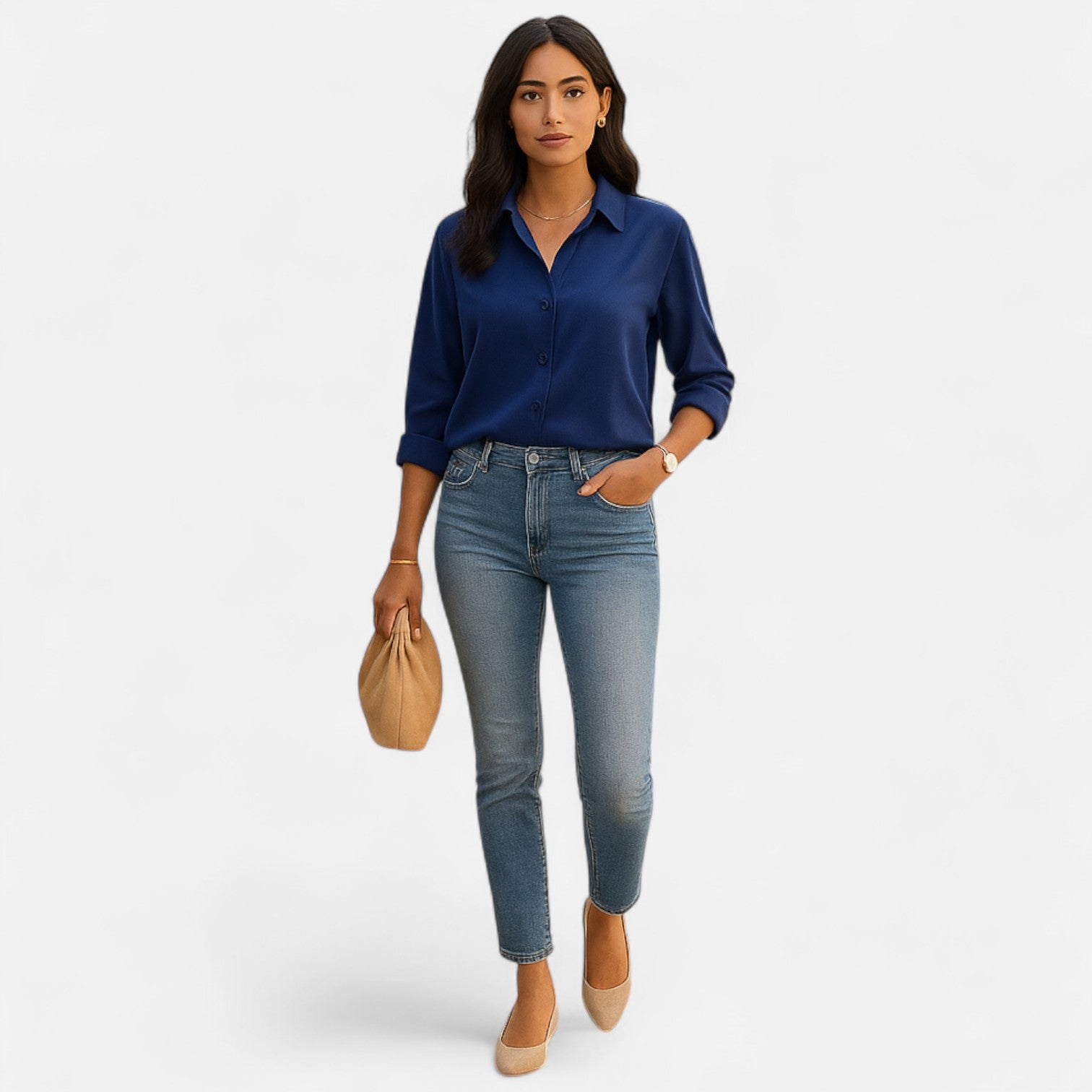 Eliaro Moda | Blusa de Mujer con Cuello Clásico y Silueta Fluida – Elegancia Atemporal, Comodidad Sofisticada