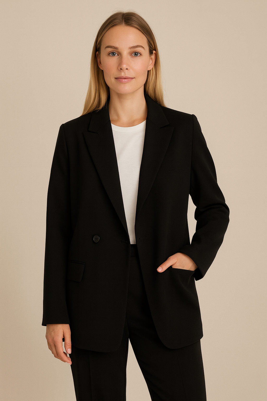 Blazer Oversize Doppiopetto dal Taglio Sartoriale per Donna