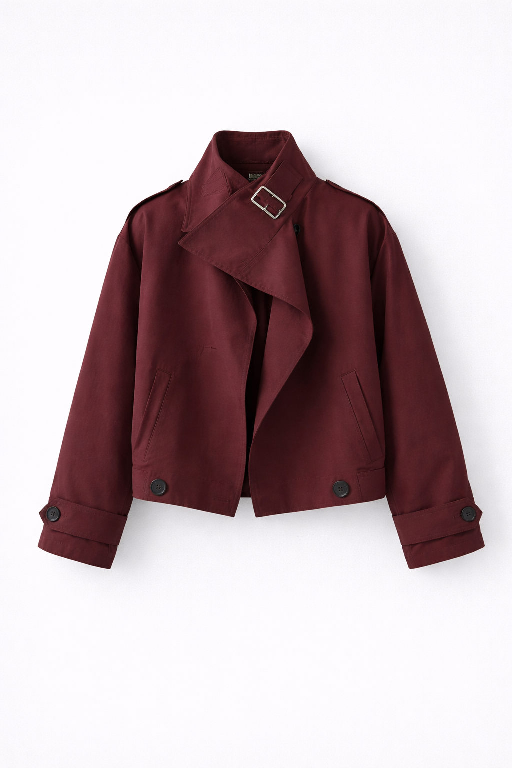 Giacca Utility dal Taglio Ampio con Collo a Rever e Bottoni Frontali per Donna